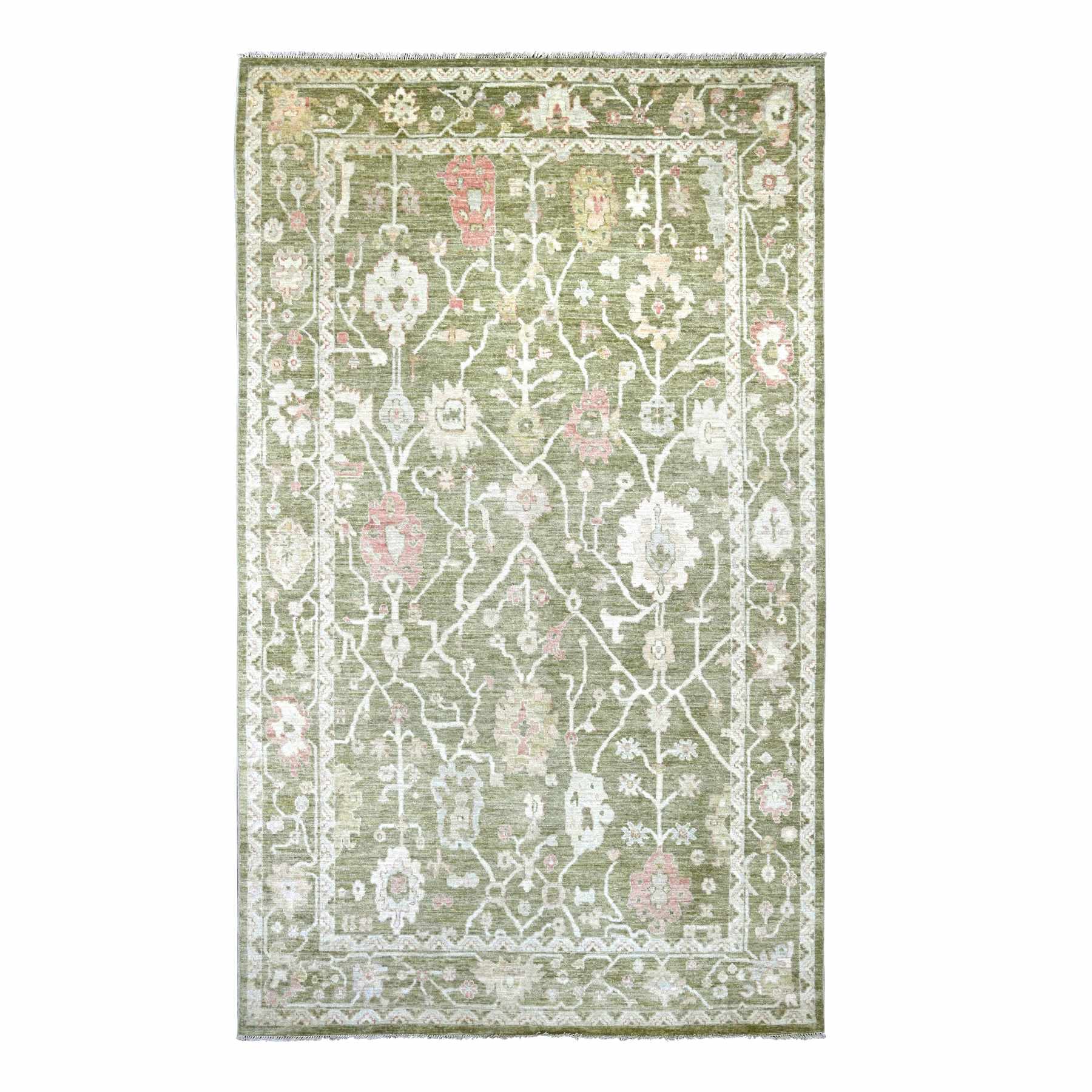 Oushak-And-Peshawar-Hand-Knotted-Rug-110940