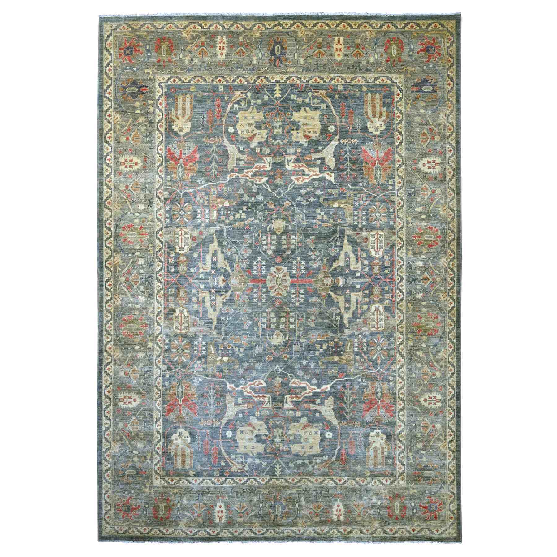 Oushak-And-Peshawar-Hand-Knotted-Rug-111140