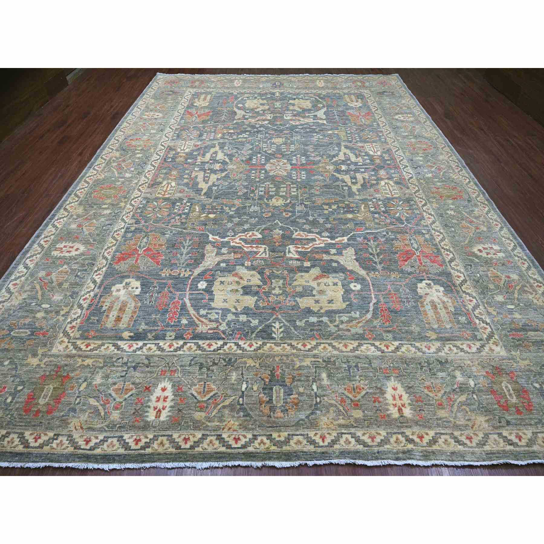 Oushak-And-Peshawar-Hand-Knotted-Rug-111140