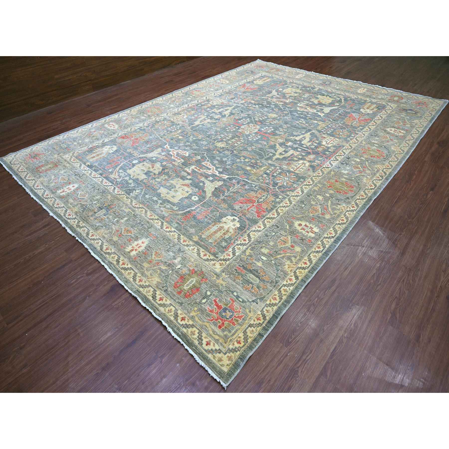Oushak-And-Peshawar-Hand-Knotted-Rug-111140