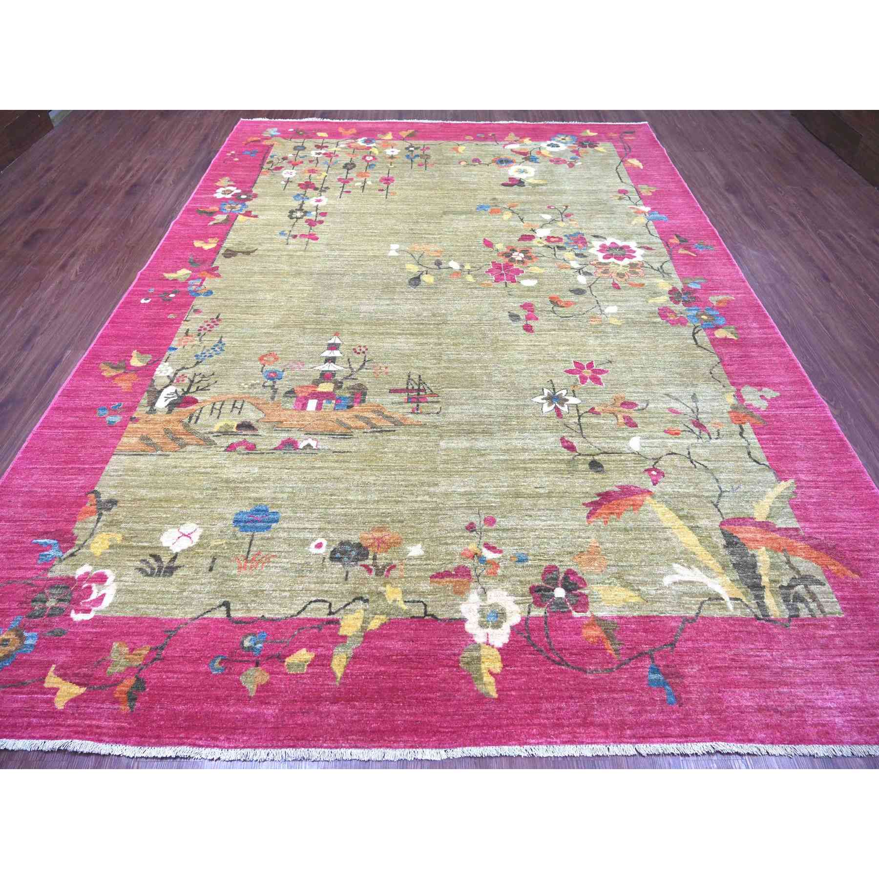 Oushak-And-Peshawar-Hand-Knotted-Rug-111145