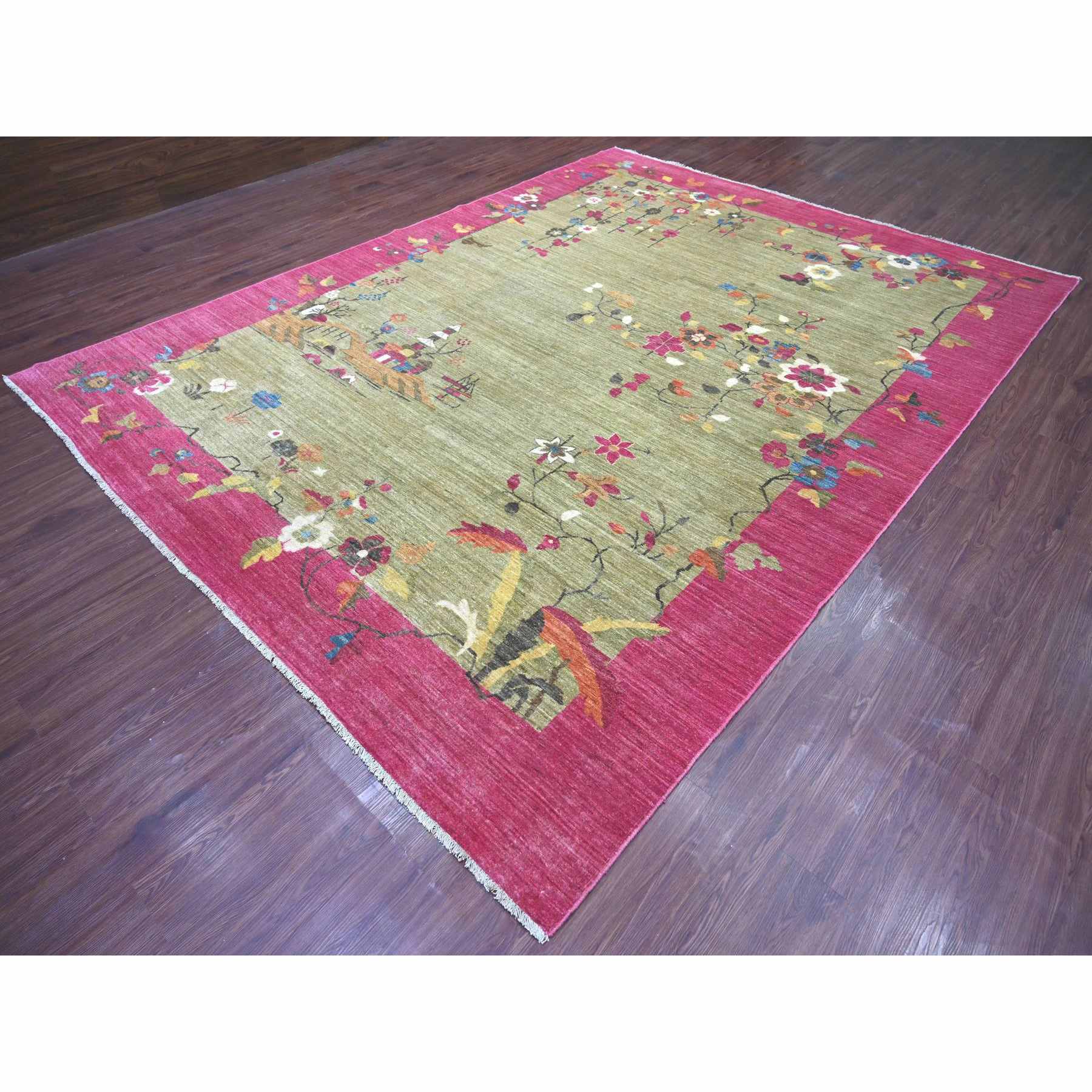 Oushak-And-Peshawar-Hand-Knotted-Rug-111145
