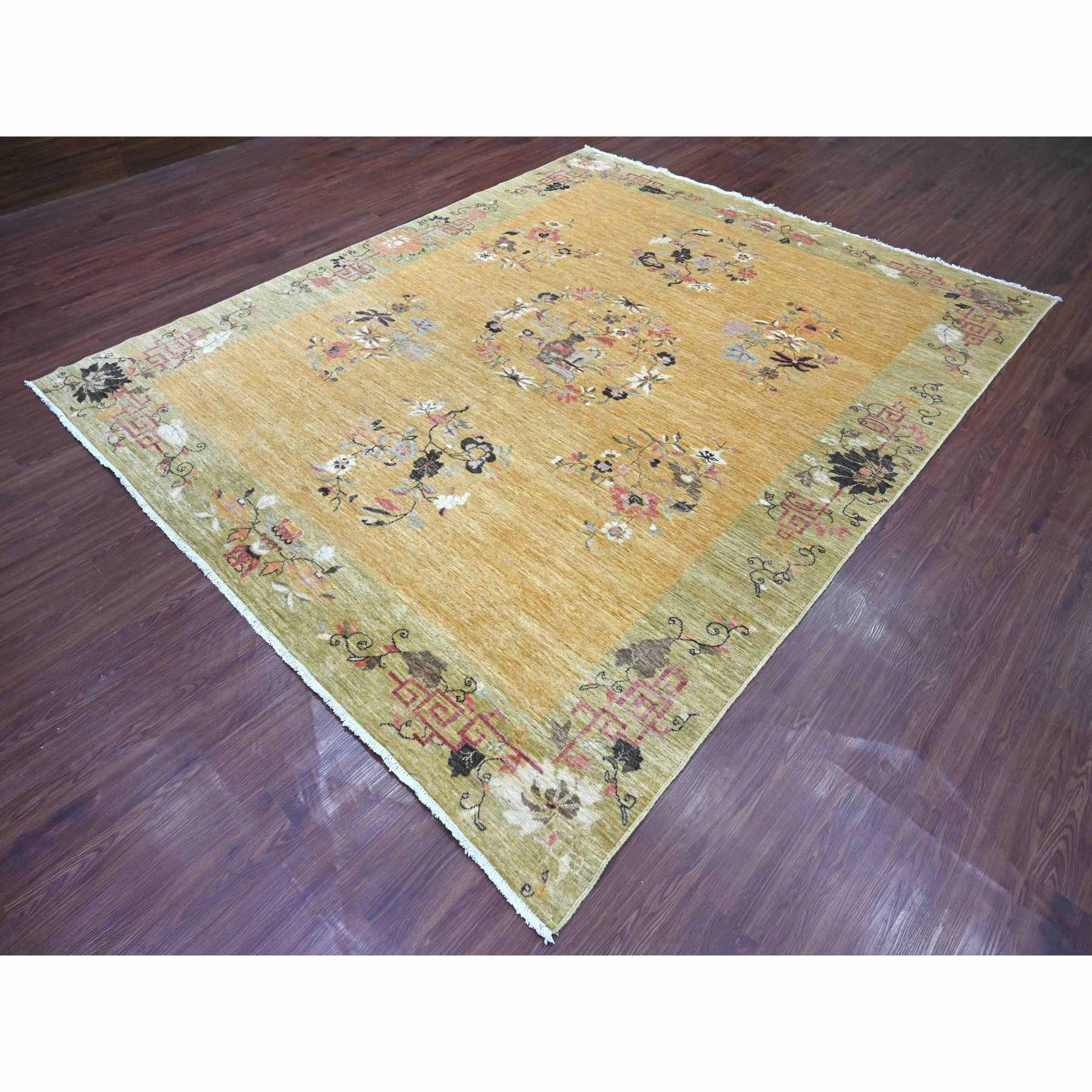 Oushak-And-Peshawar-Hand-Knotted-Rug-111155