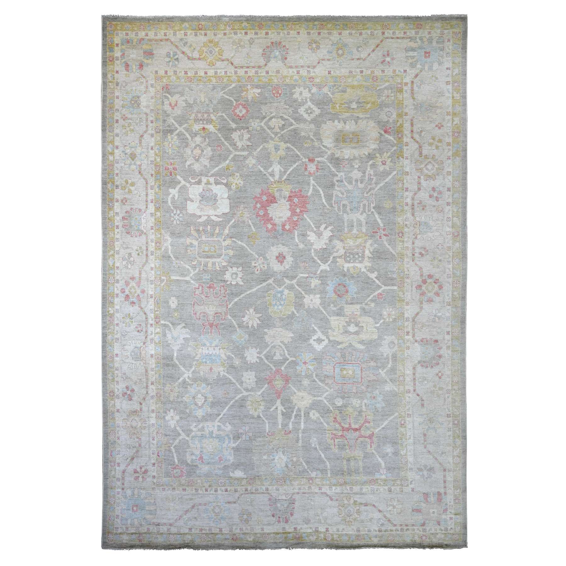 Oushak-And-Peshawar-Hand-Knotted-Rug-111165