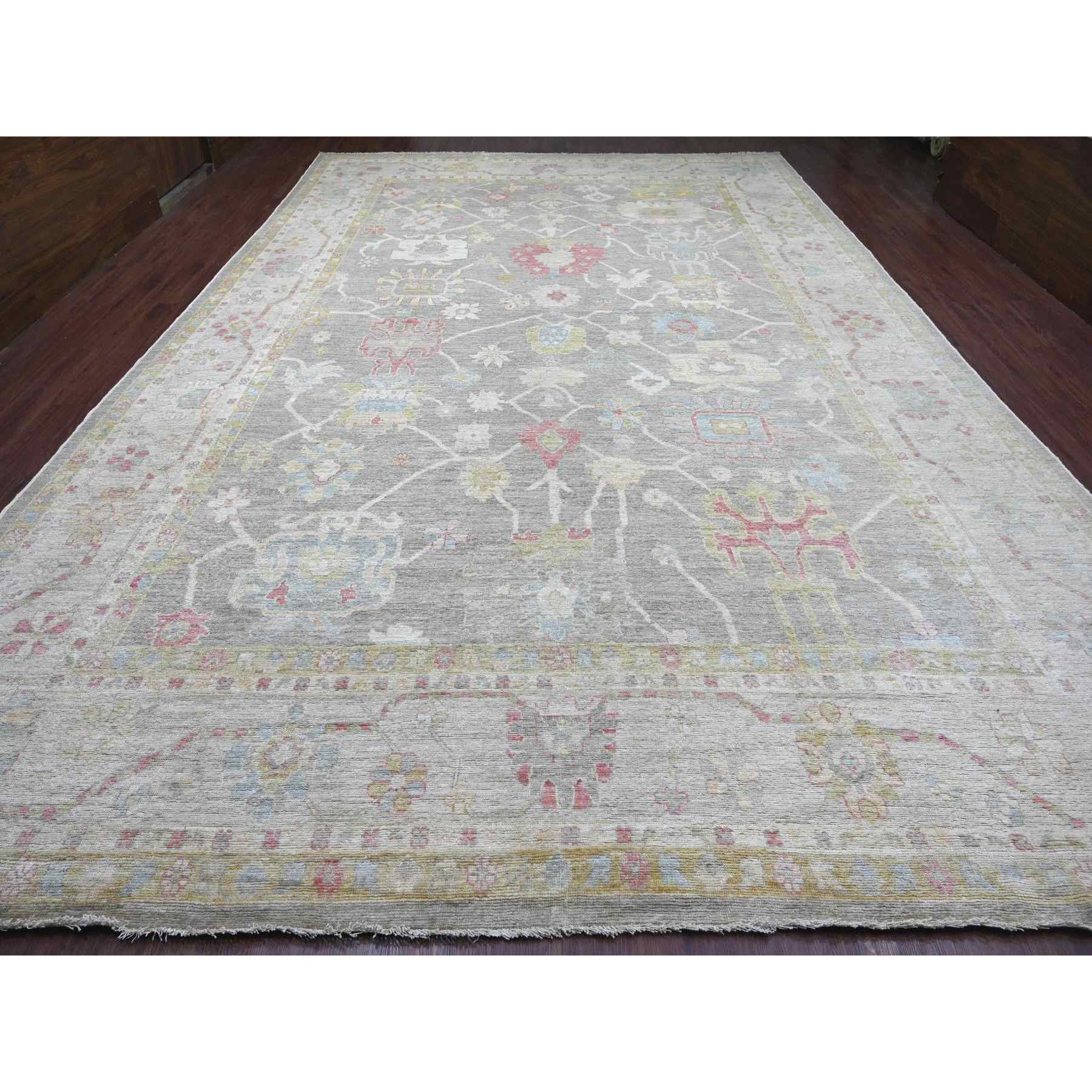 Oushak-And-Peshawar-Hand-Knotted-Rug-111165