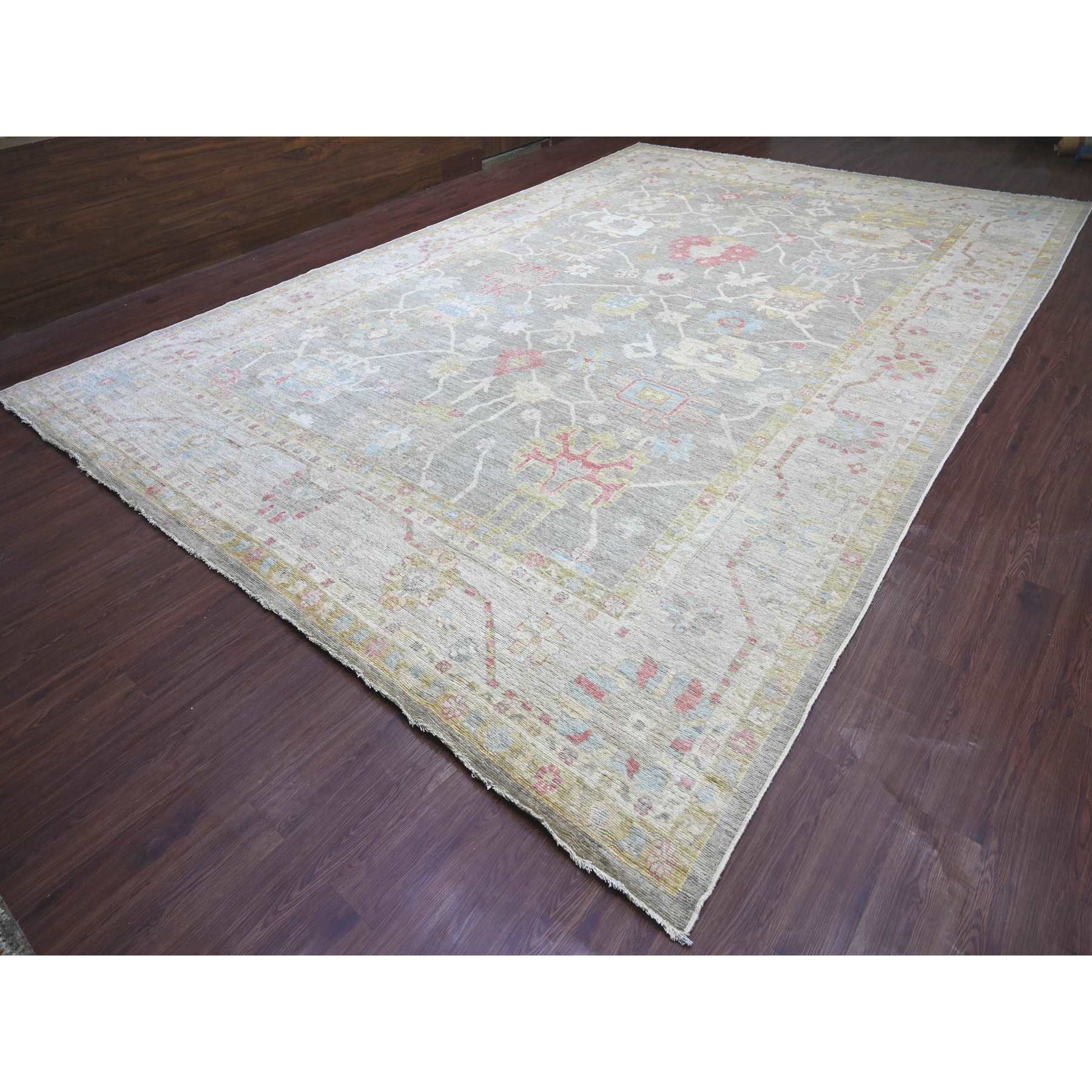 Oushak-And-Peshawar-Hand-Knotted-Rug-111165