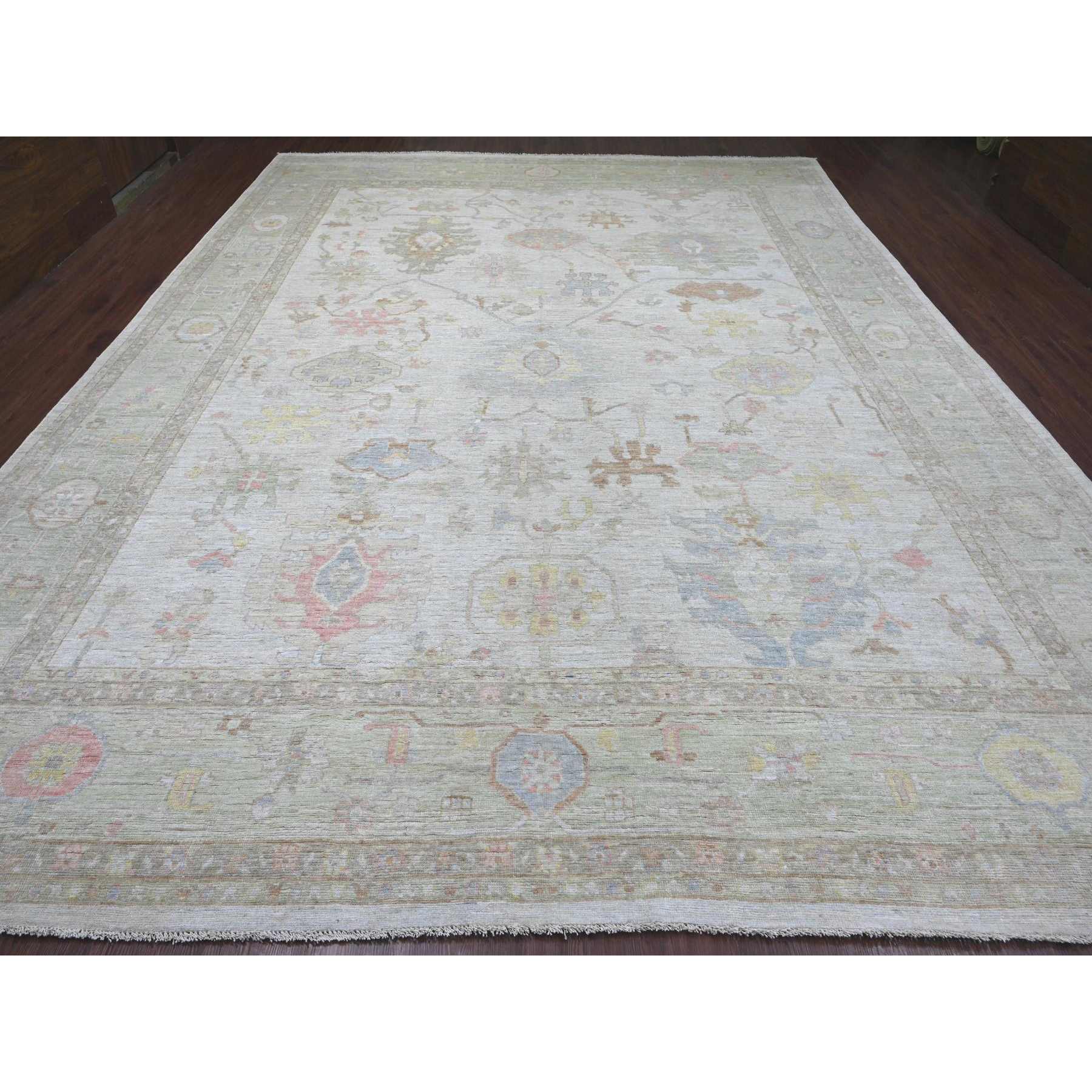Oushak-And-Peshawar-Hand-Knotted-Rug-111175