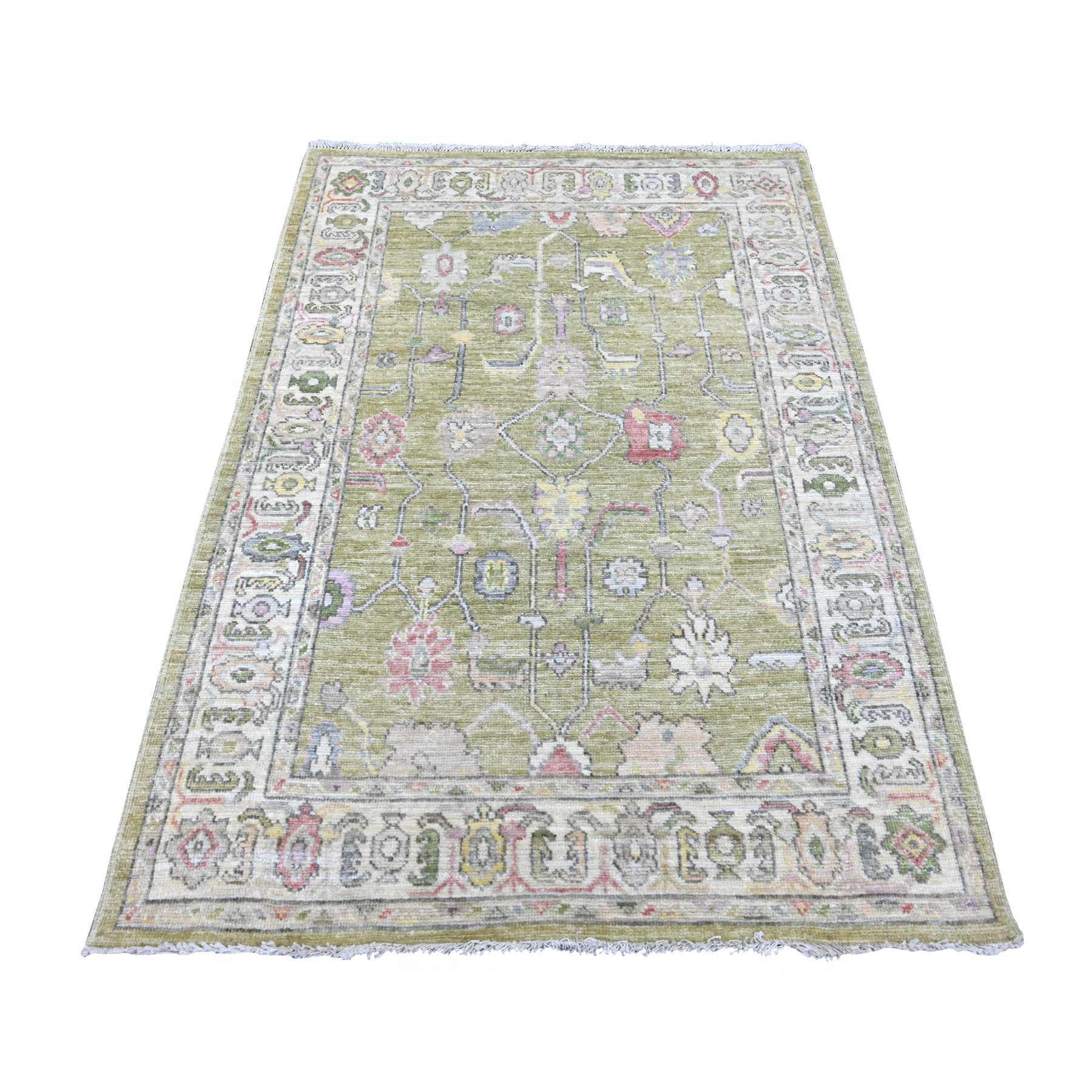 Oushak-And-Peshawar-Hand-Knotted-Rug-111485