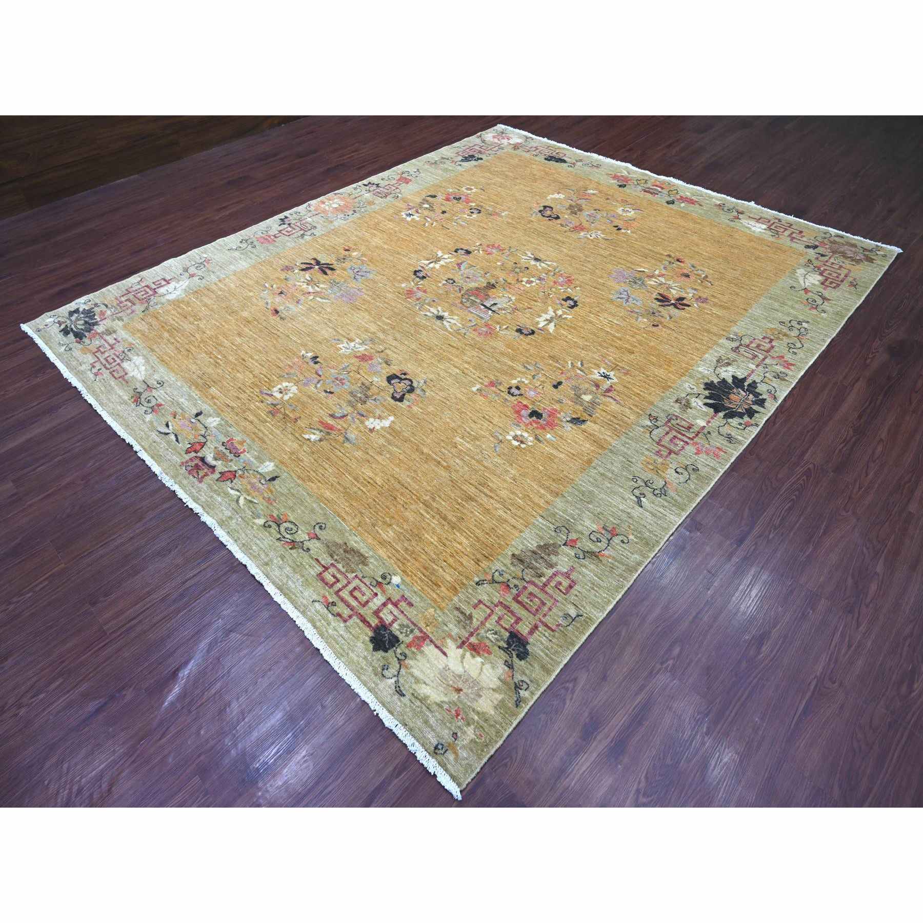 Oushak-And-Peshawar-Hand-Knotted-Rug-111660
