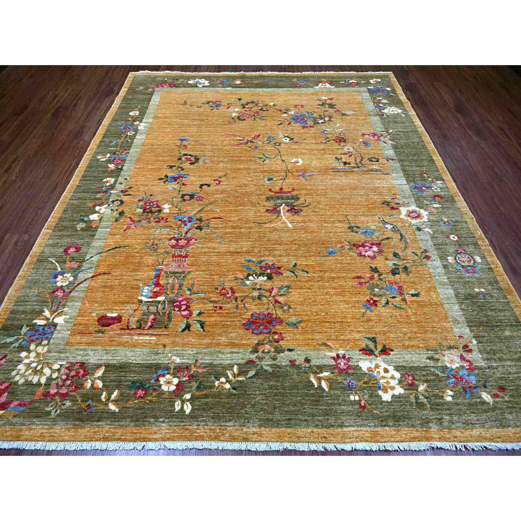 Oushak-And-Peshawar-Hand-Knotted-Rug-111665