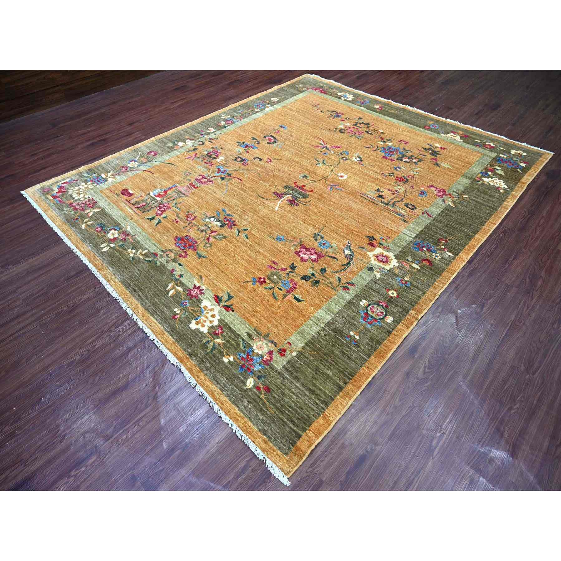 Oushak-And-Peshawar-Hand-Knotted-Rug-111665