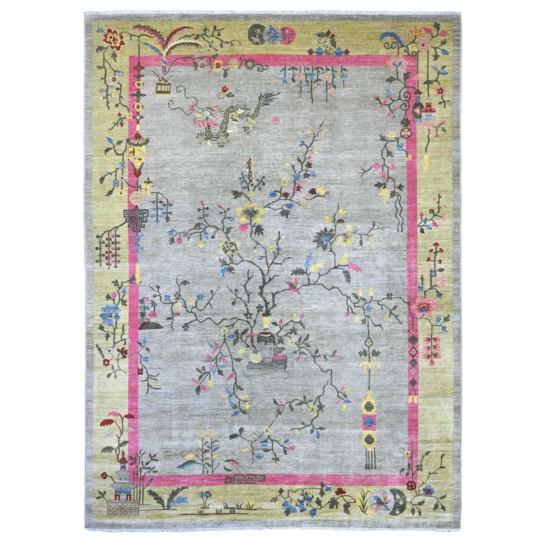 Oushak-And-Peshawar-Hand-Knotted-Rug-111675