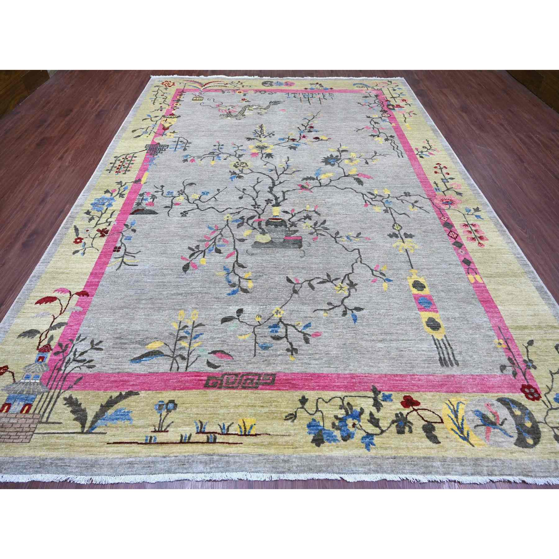 Oushak-And-Peshawar-Hand-Knotted-Rug-111675