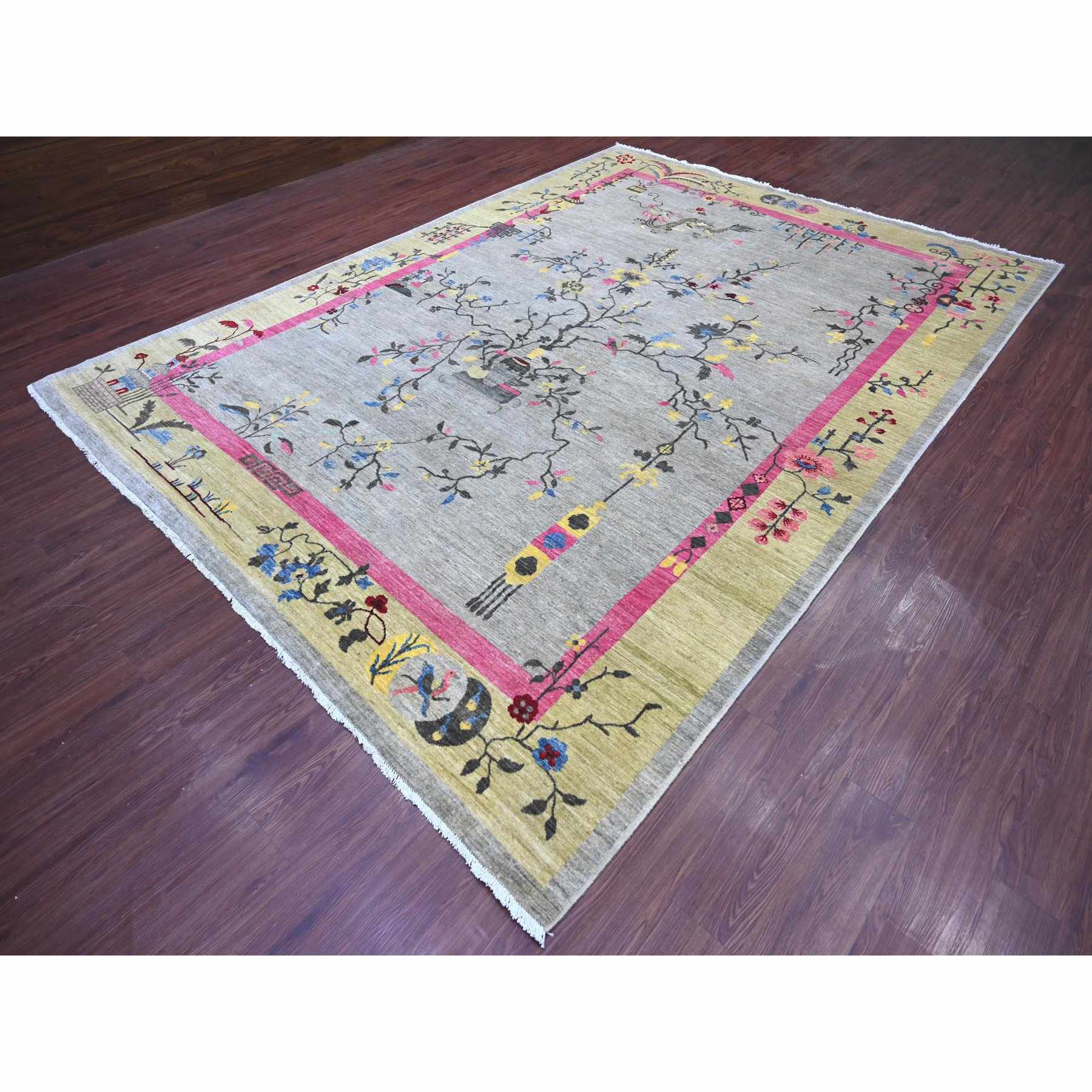 Oushak-And-Peshawar-Hand-Knotted-Rug-111675