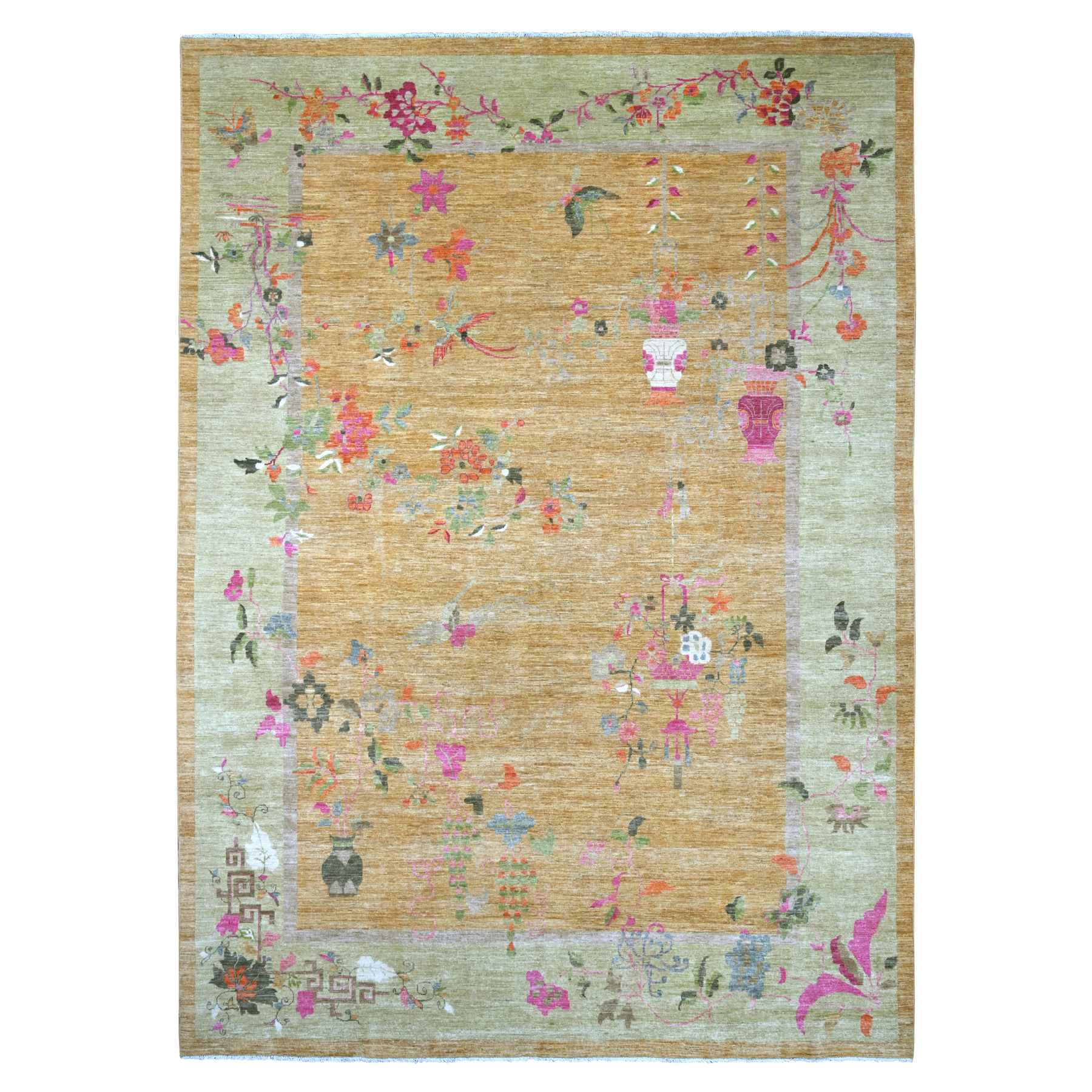 Oushak-And-Peshawar-Hand-Knotted-Rug-111695