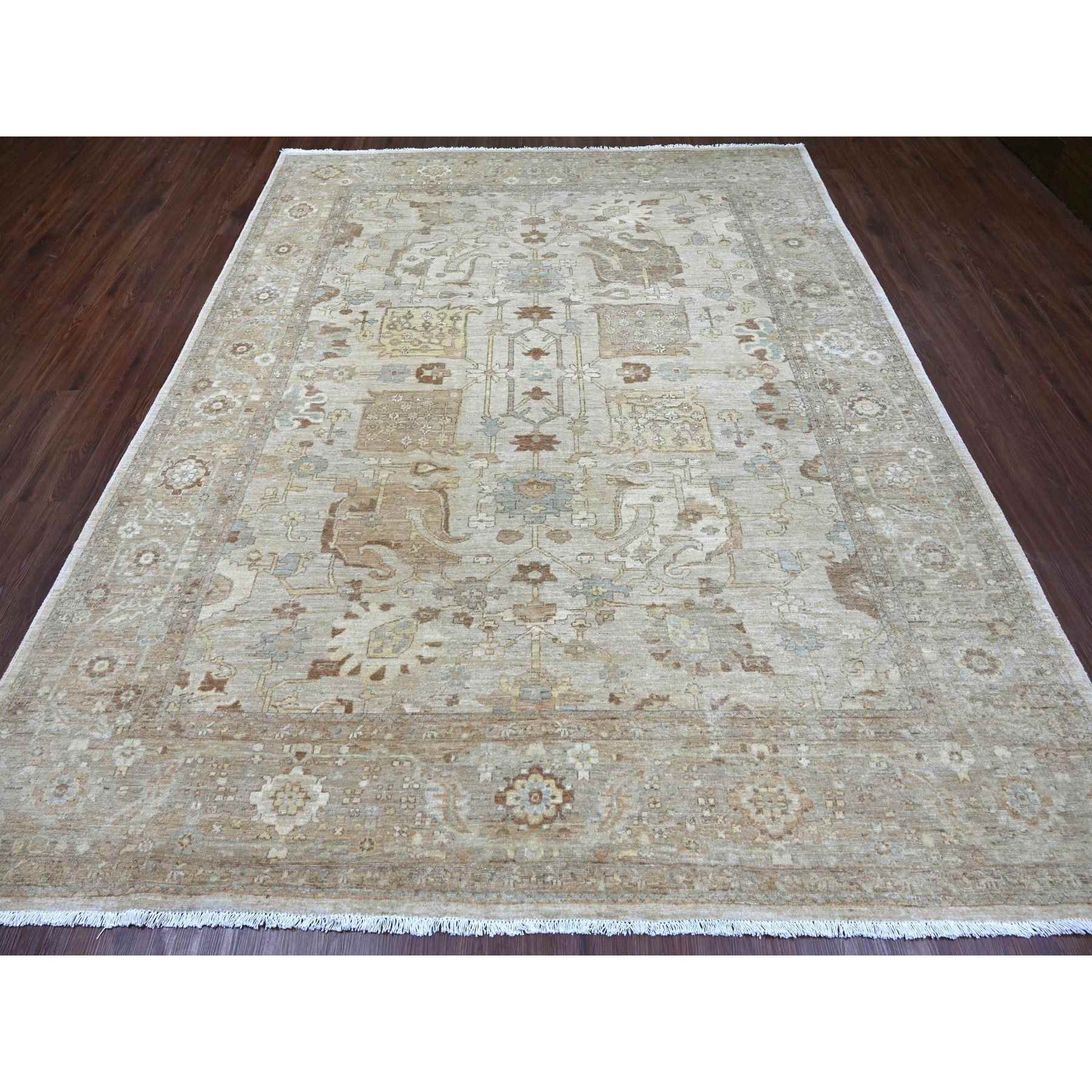 Oushak-And-Peshawar-Hand-Knotted-Rug-111735