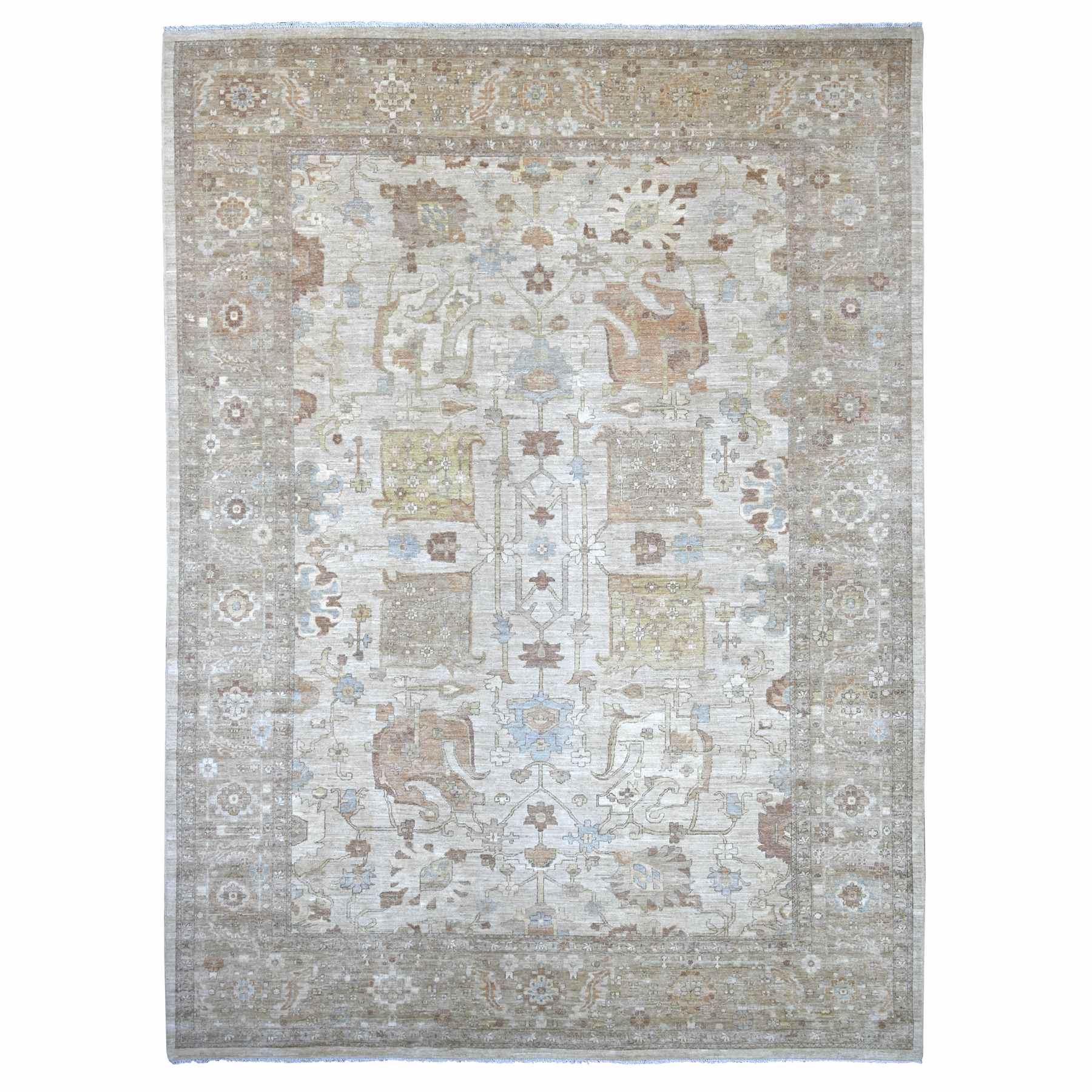 Oushak-And-Peshawar-Hand-Knotted-Rug-111745