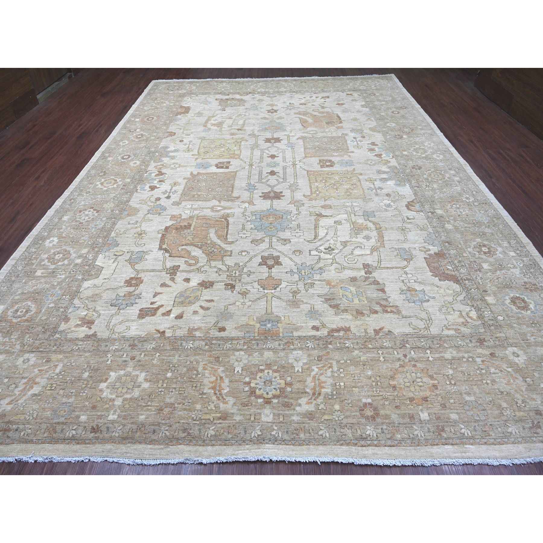 Oushak-And-Peshawar-Hand-Knotted-Rug-111745