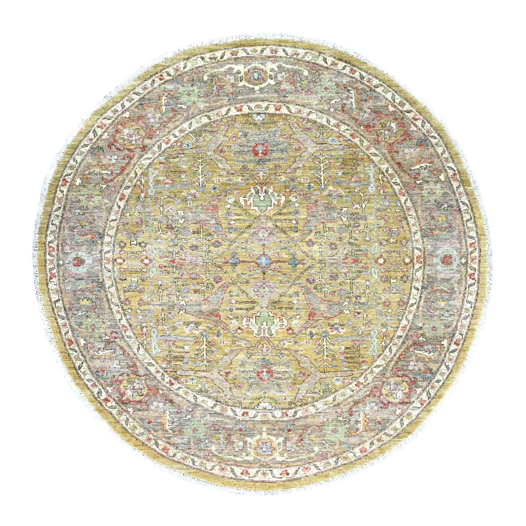 Oushak-And-Peshawar-Hand-Knotted-Rug-111755
