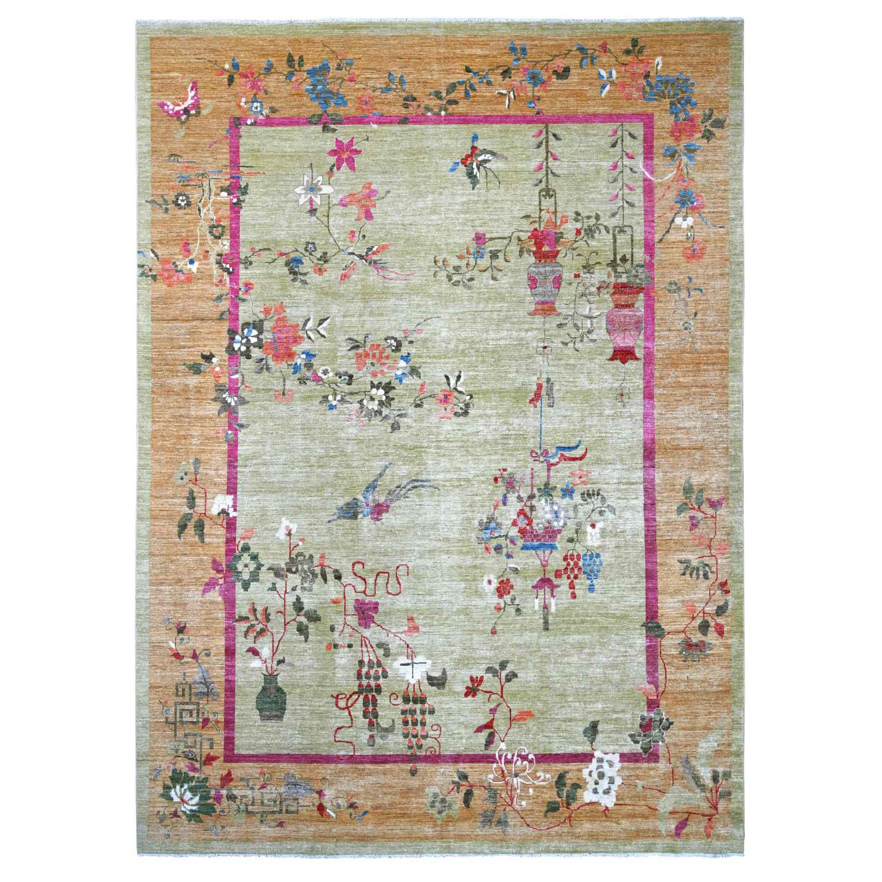 Oushak-And-Peshawar-Hand-Knotted-Rug-111770