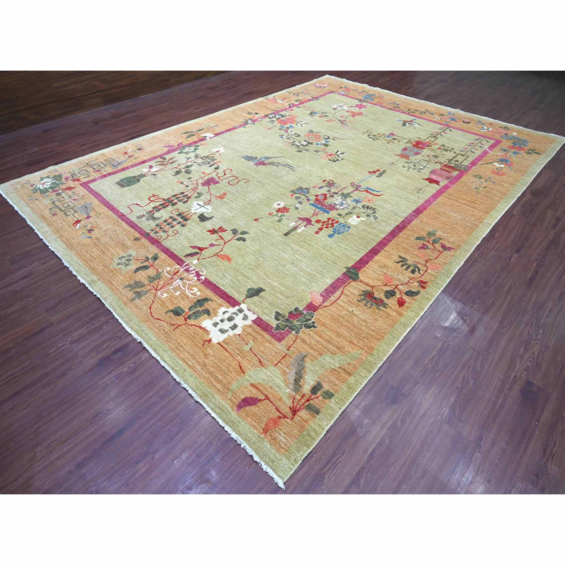 Oushak-And-Peshawar-Hand-Knotted-Rug-111770