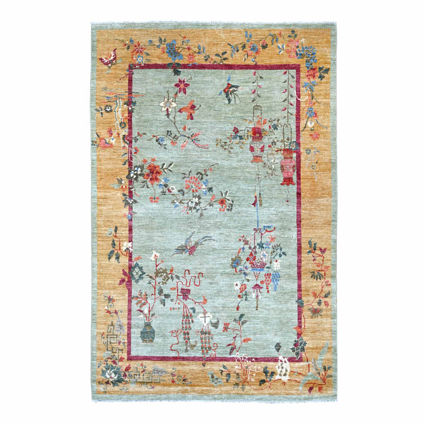 Oushak-And-Peshawar-Hand-Knotted-Rug-111780