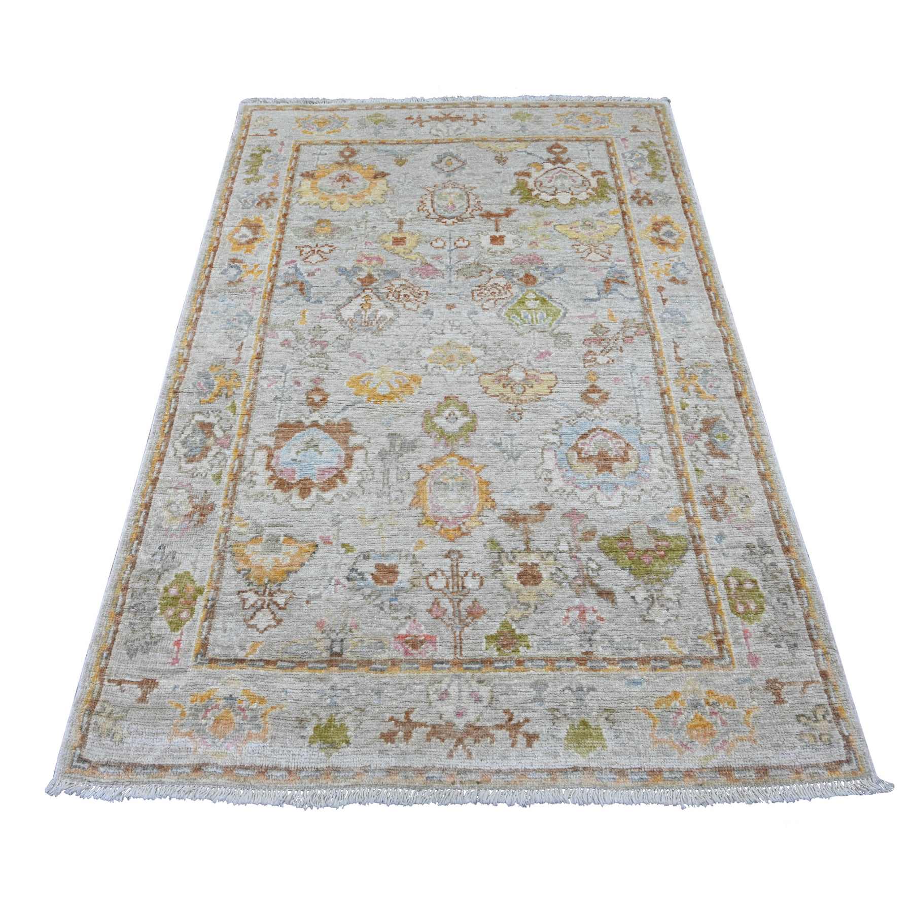Oushak-And-Peshawar-Hand-Knotted-Rug-111985