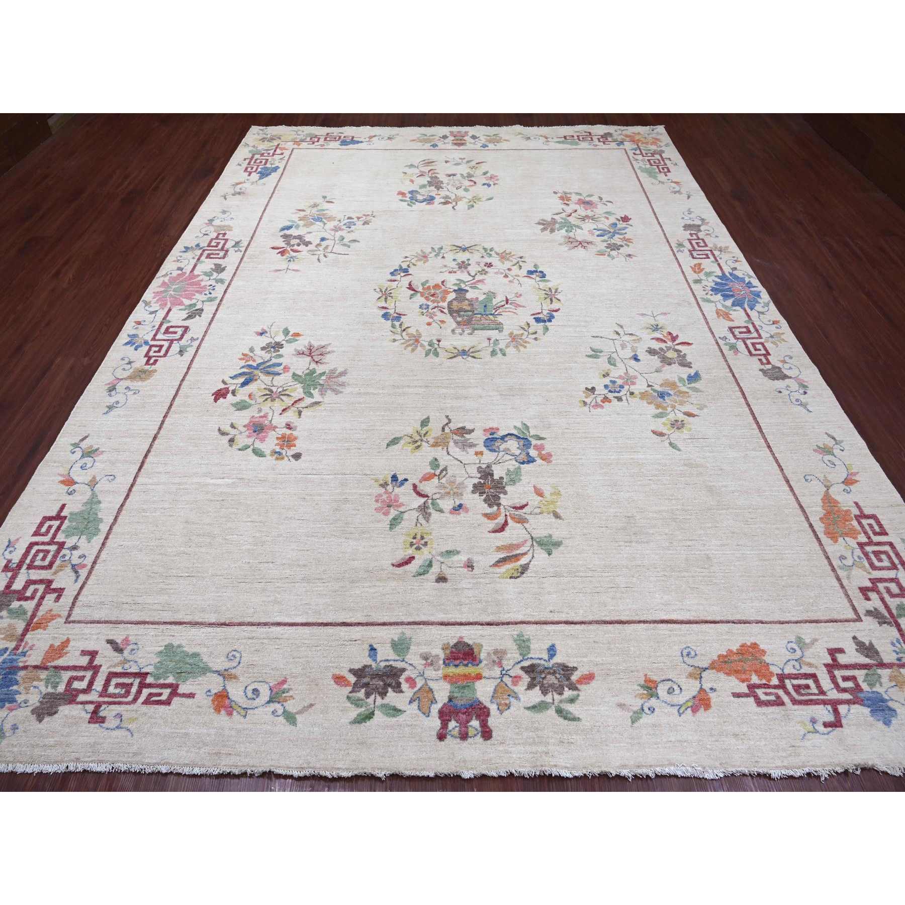 Oushak-And-Peshawar-Hand-Knotted-Rug-112130