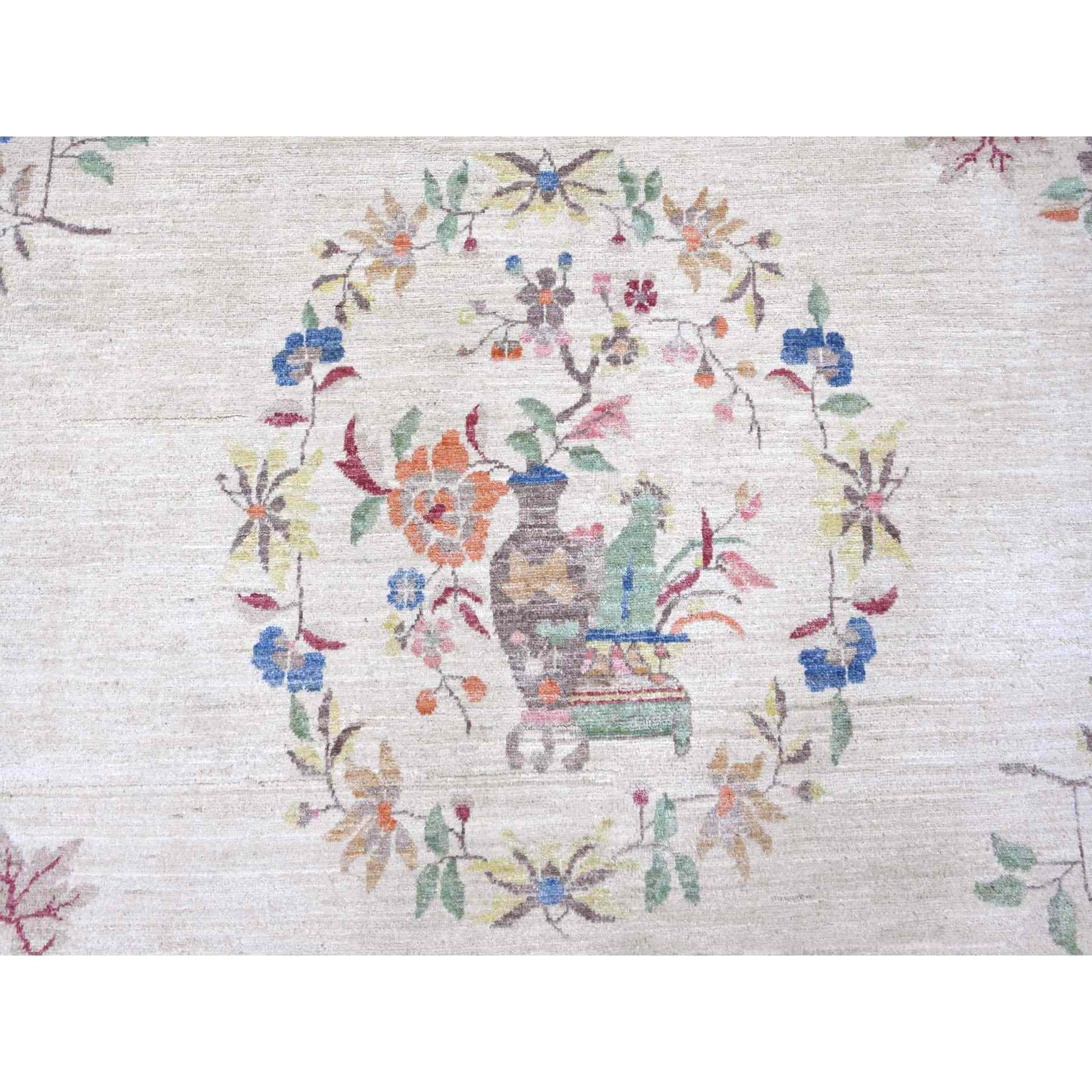 Oushak-And-Peshawar-Hand-Knotted-Rug-112130
