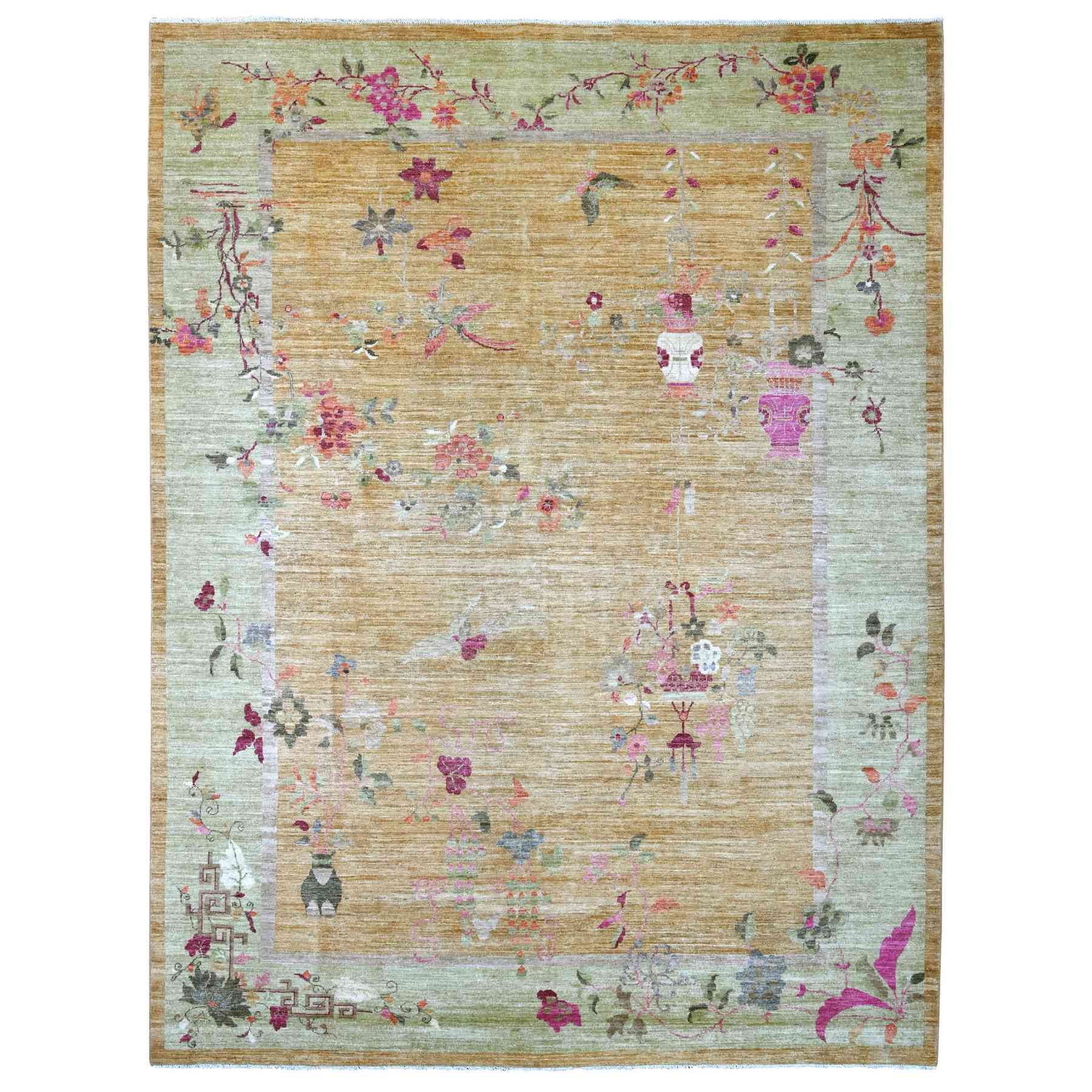 Oushak-And-Peshawar-Hand-Knotted-Rug-112135