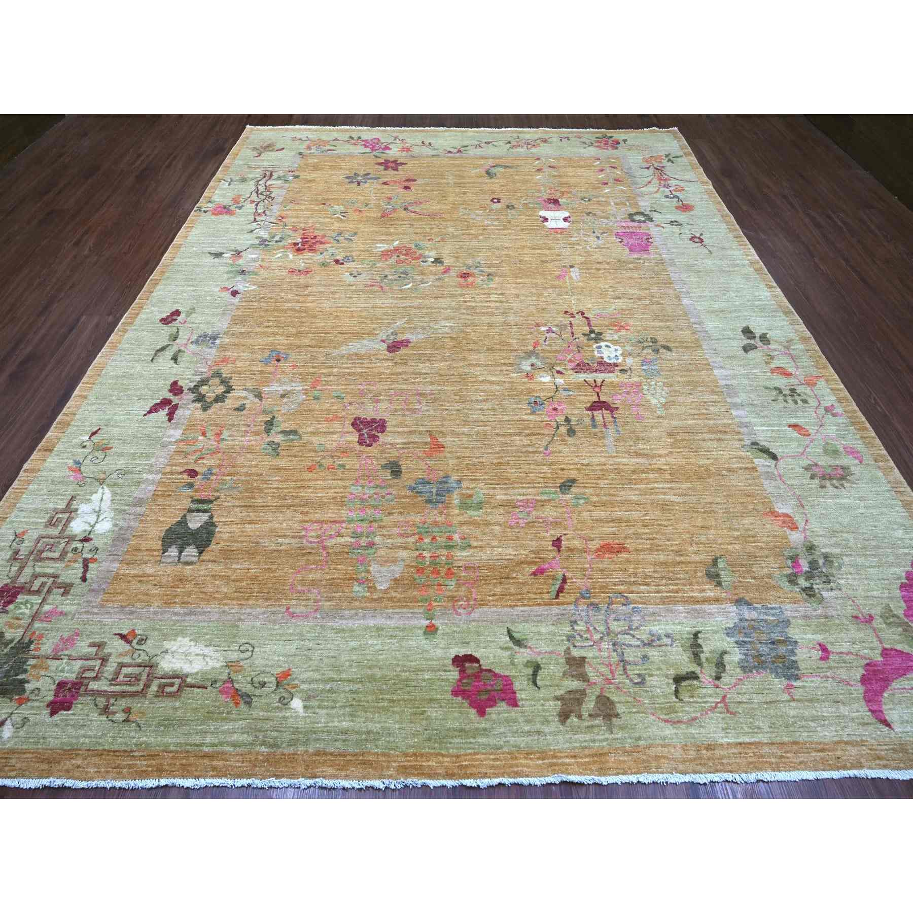 Oushak-And-Peshawar-Hand-Knotted-Rug-112135
