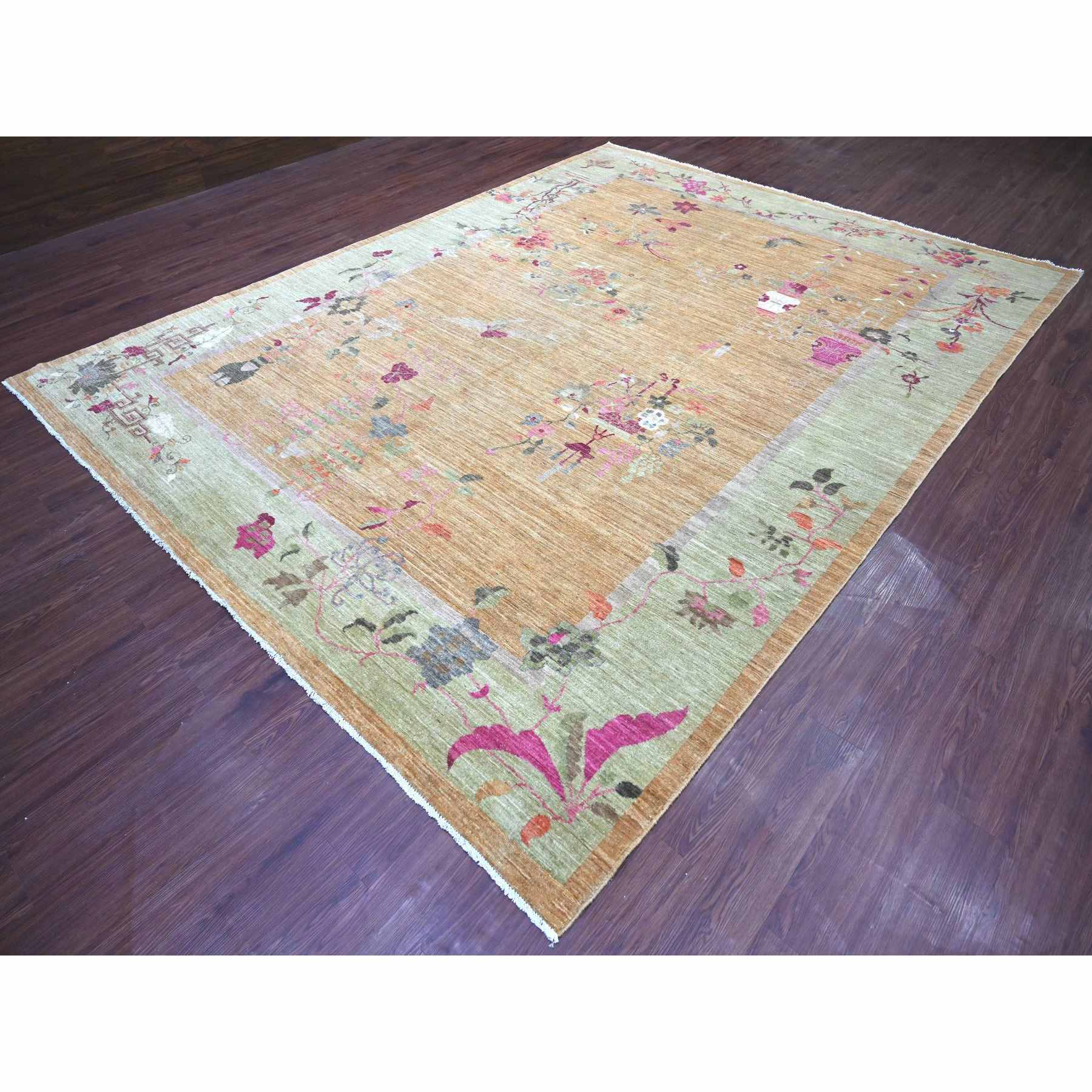 Oushak-And-Peshawar-Hand-Knotted-Rug-112135