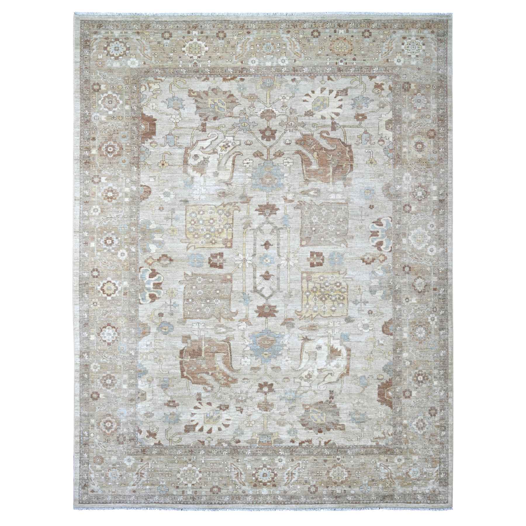 Oushak-And-Peshawar-Hand-Knotted-Rug-112200