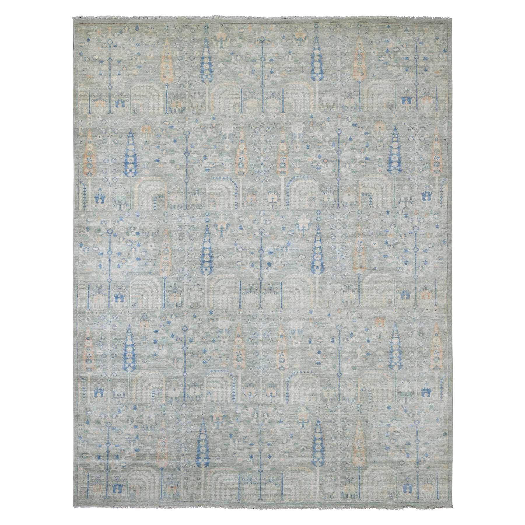 Oushak-And-Peshawar-Hand-Knotted-Rug-112215