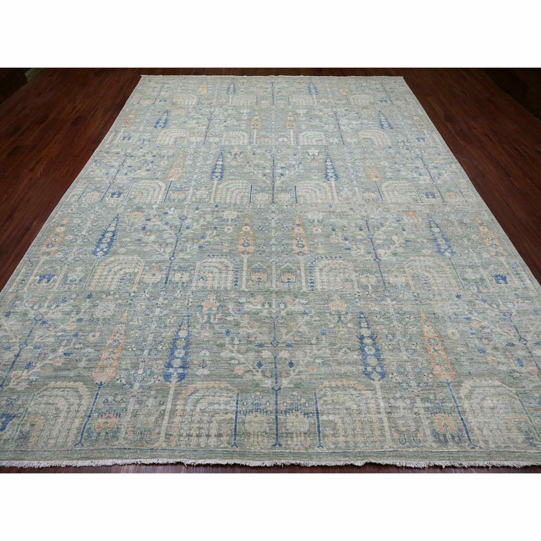 Oushak-And-Peshawar-Hand-Knotted-Rug-112215
