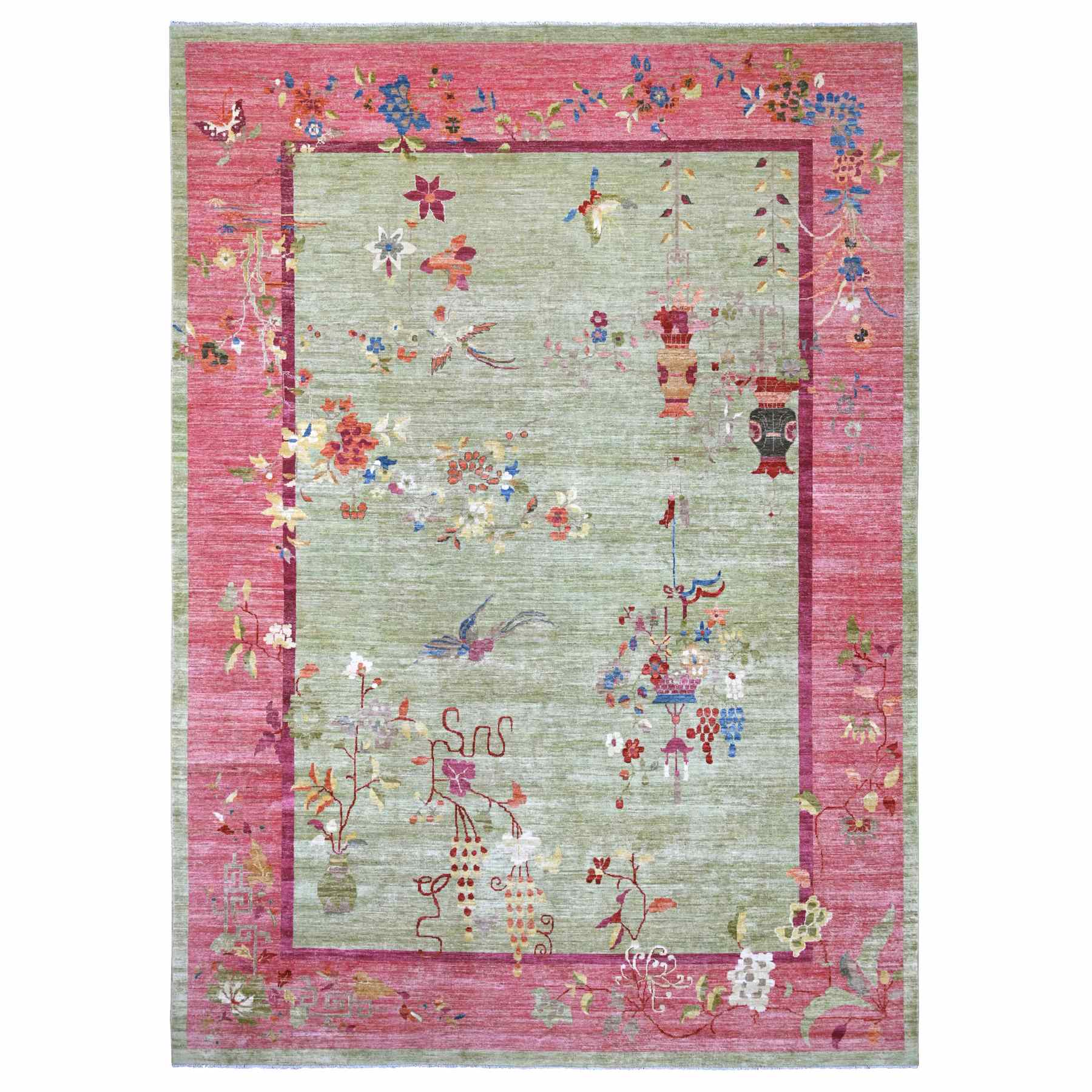 Oushak-And-Peshawar-Hand-Knotted-Rug-112270