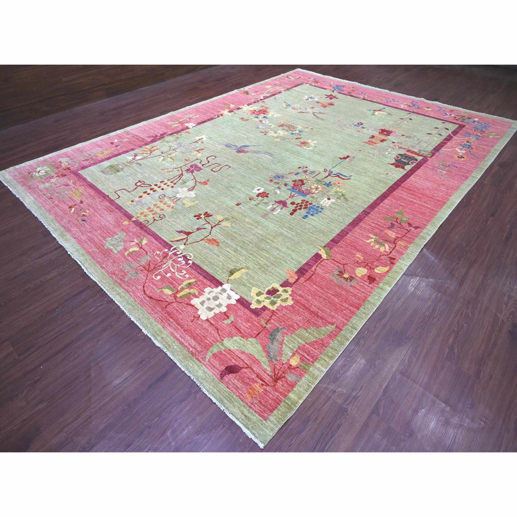 Oushak-And-Peshawar-Hand-Knotted-Rug-112270
