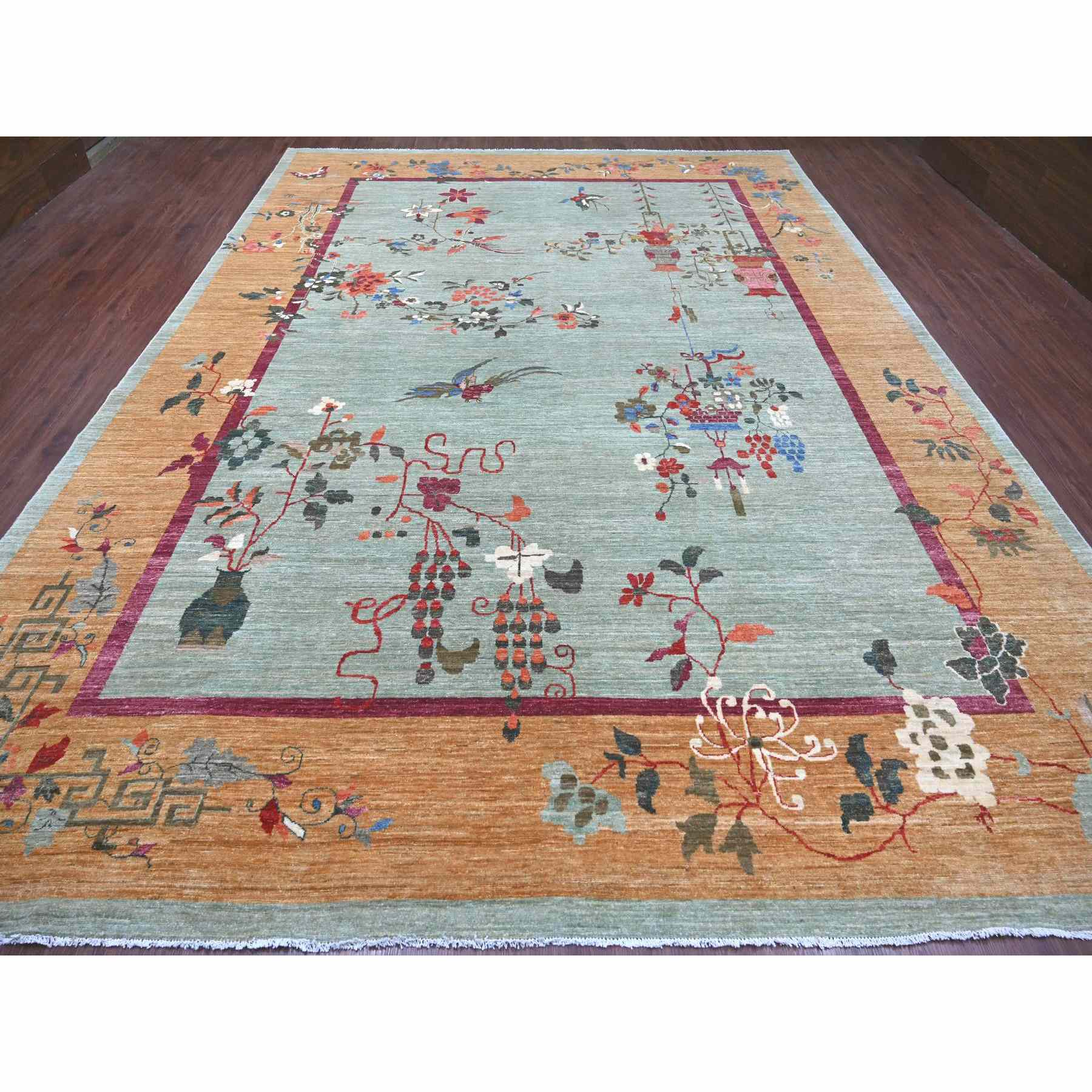 Oushak-And-Peshawar-Hand-Knotted-Rug-112275