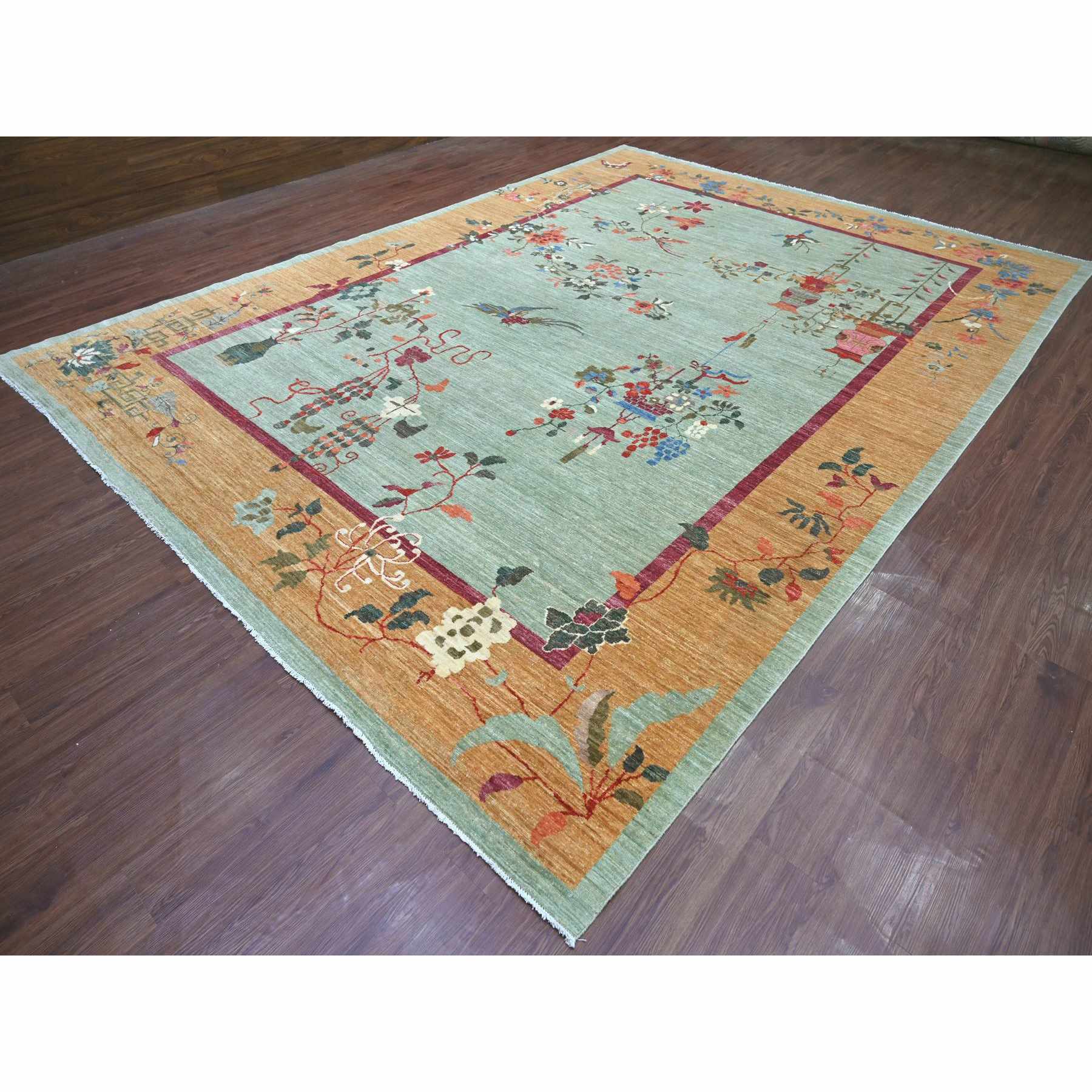 Oushak-And-Peshawar-Hand-Knotted-Rug-112275