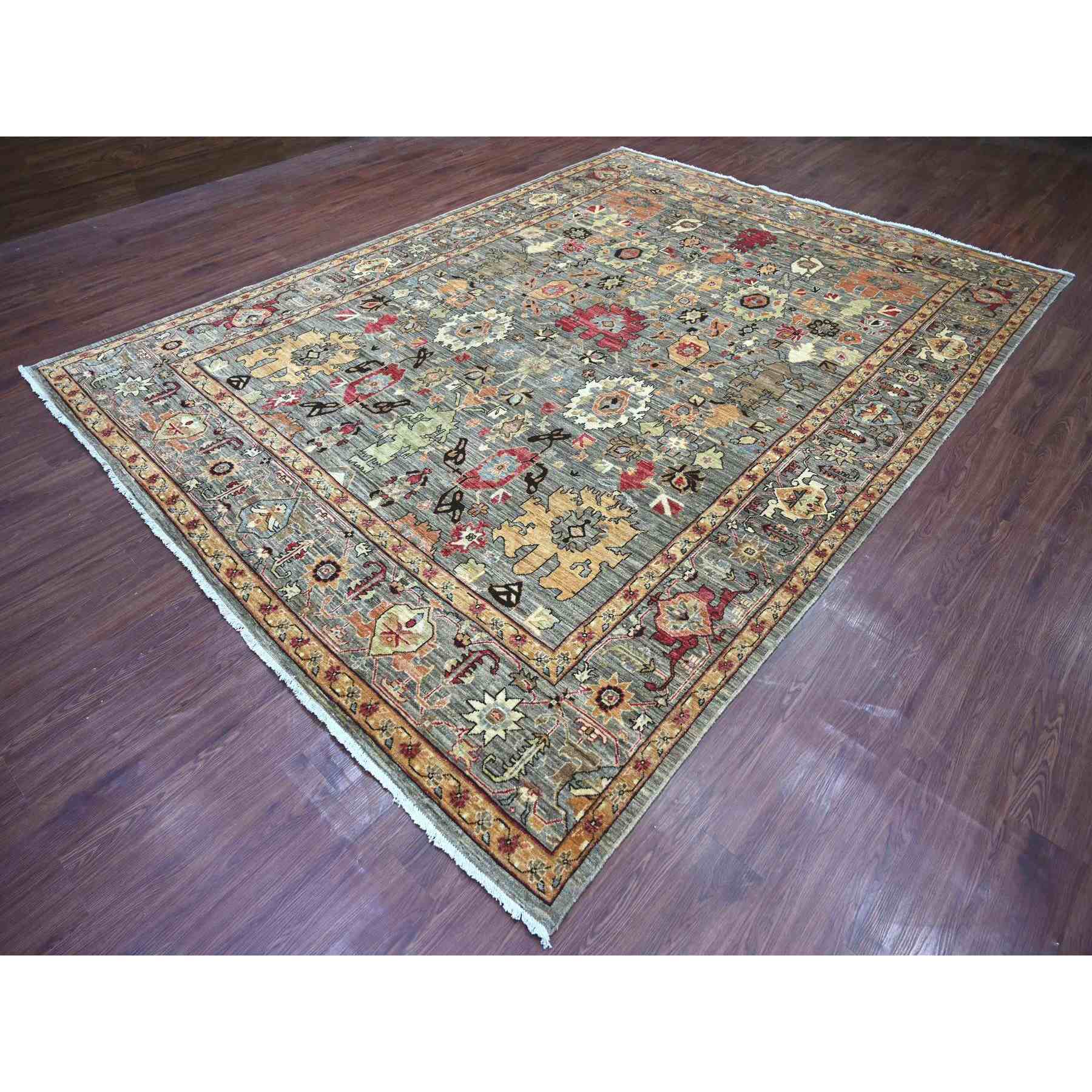 Oushak-And-Peshawar-Hand-Knotted-Rug-112285