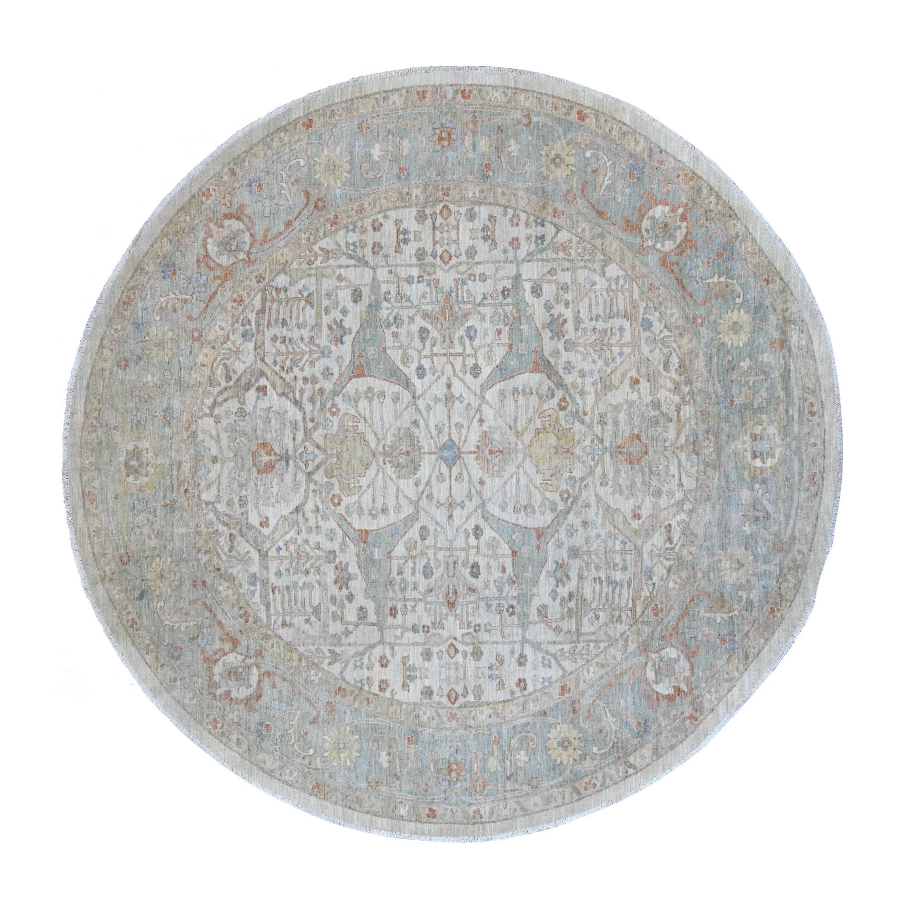Oushak-And-Peshawar-Hand-Knotted-Rug-112300
