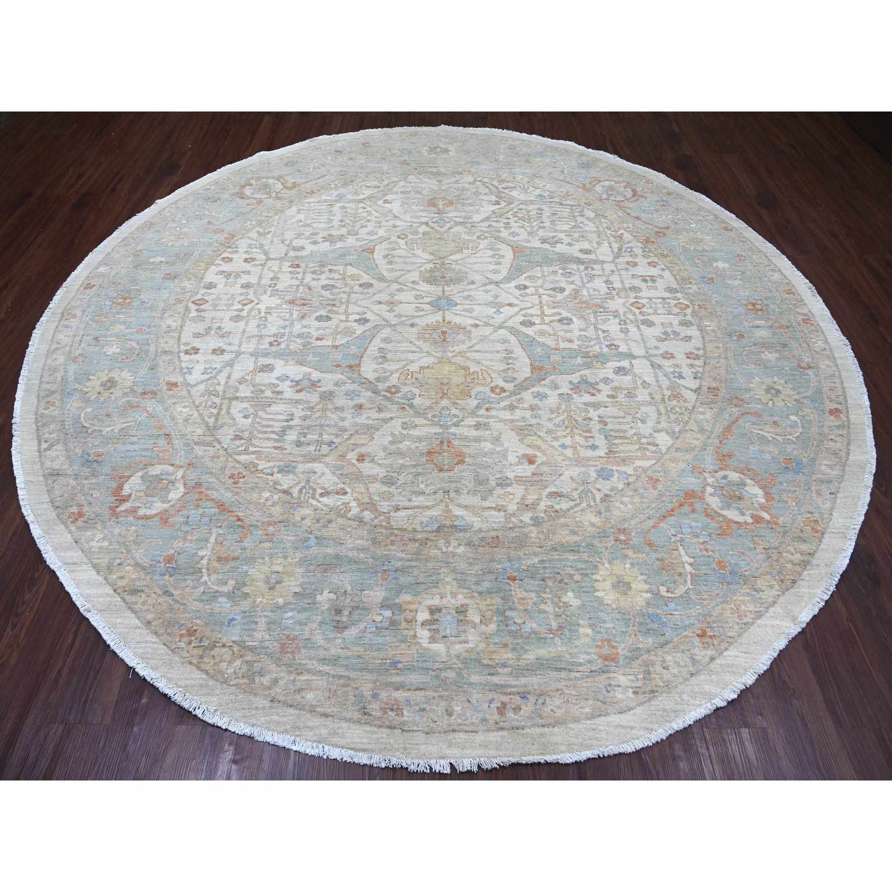 Oushak-And-Peshawar-Hand-Knotted-Rug-112300