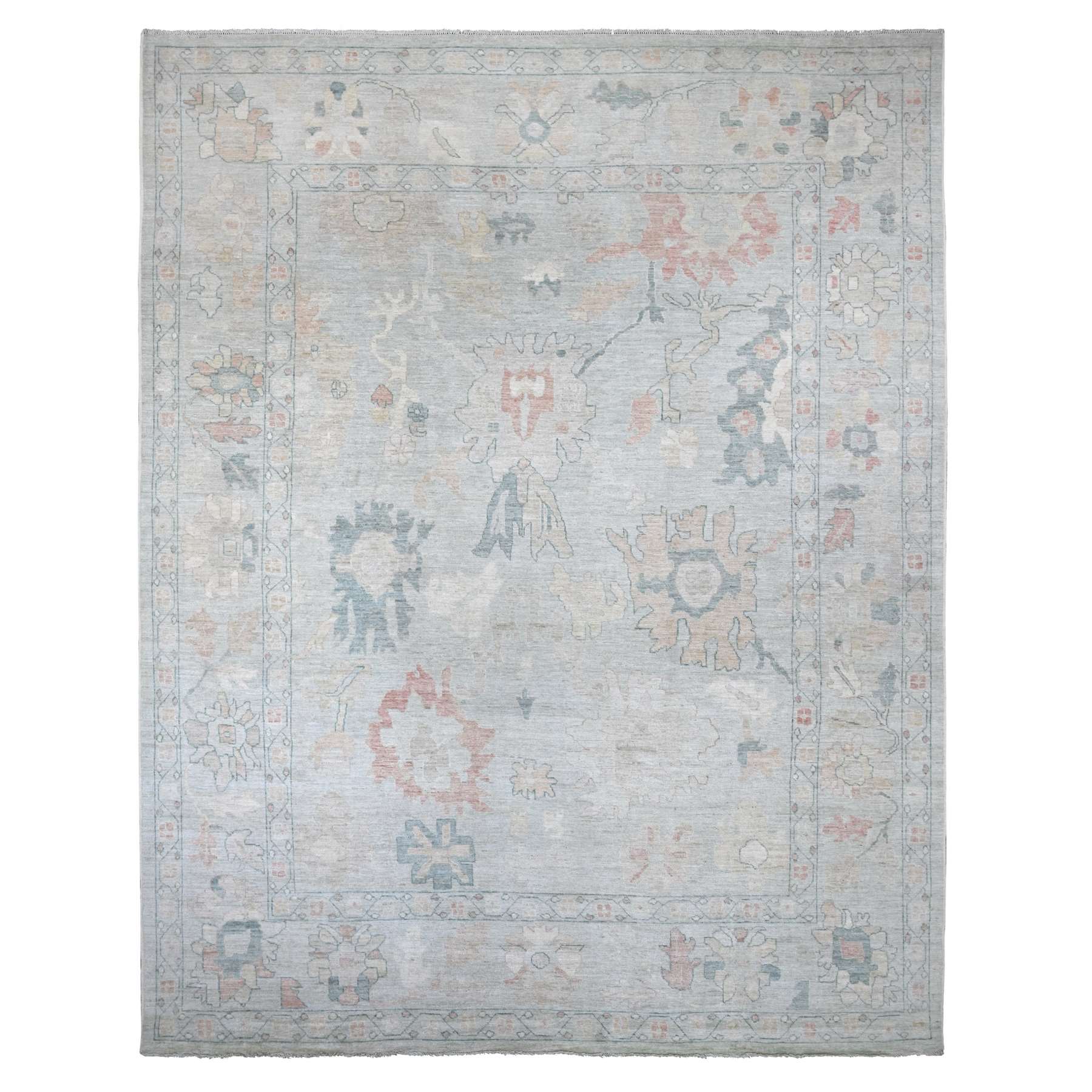 Oushak-And-Peshawar-Hand-Knotted-Rug-112340