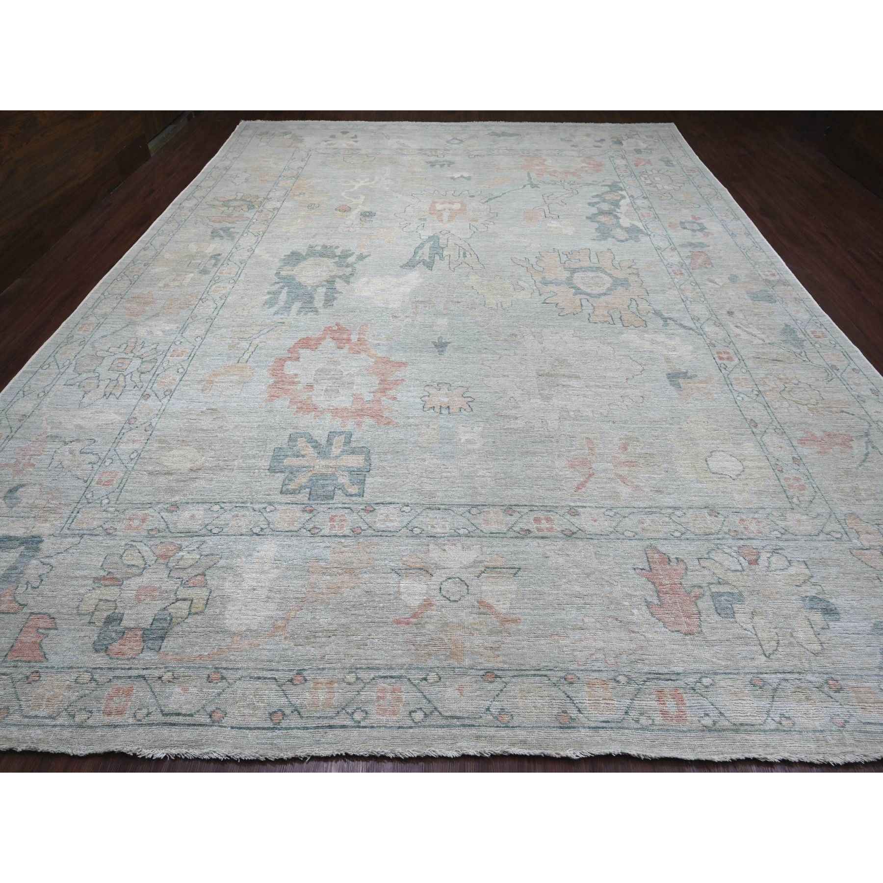 Oushak-And-Peshawar-Hand-Knotted-Rug-112340