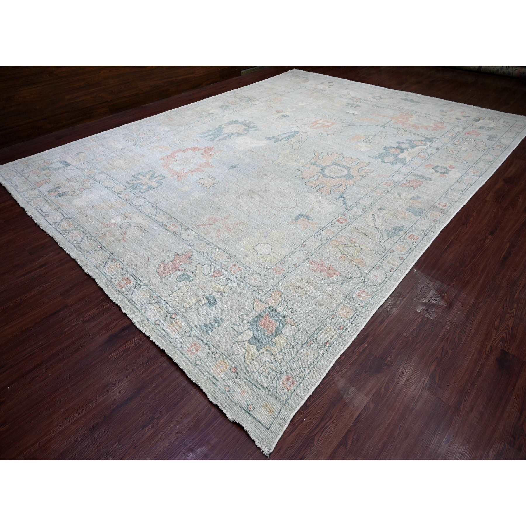 Oushak-And-Peshawar-Hand-Knotted-Rug-112340