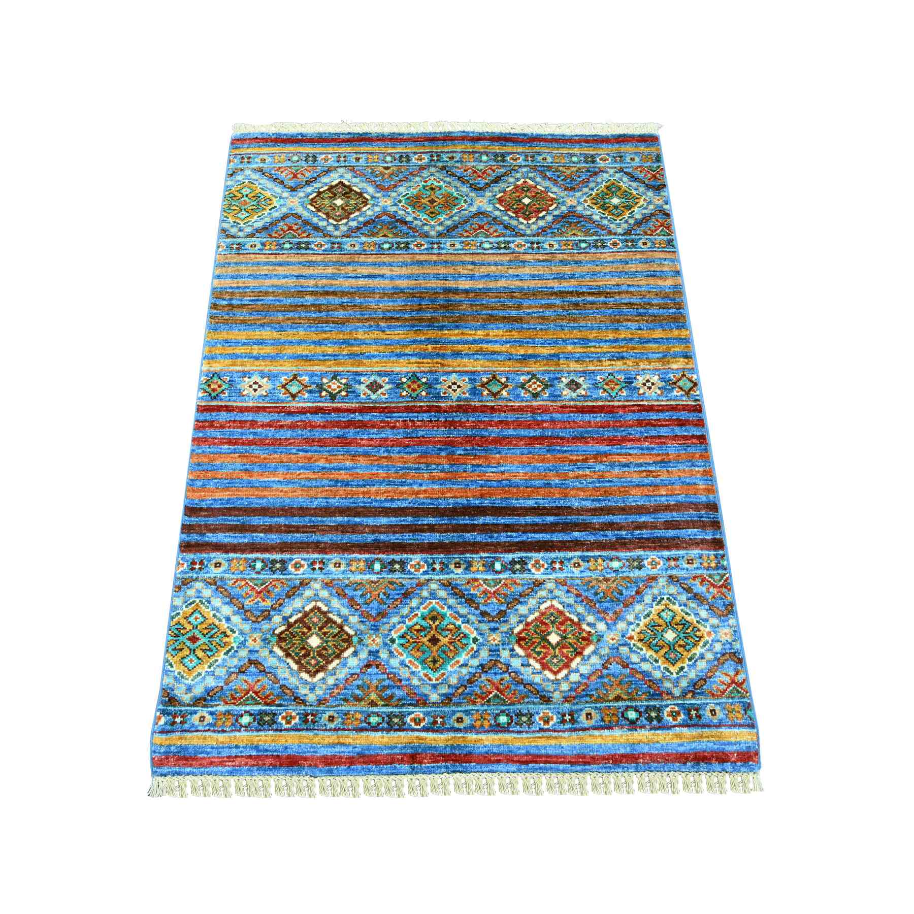 Tribal-Geometric-Hand-Knotted-Rug-110005