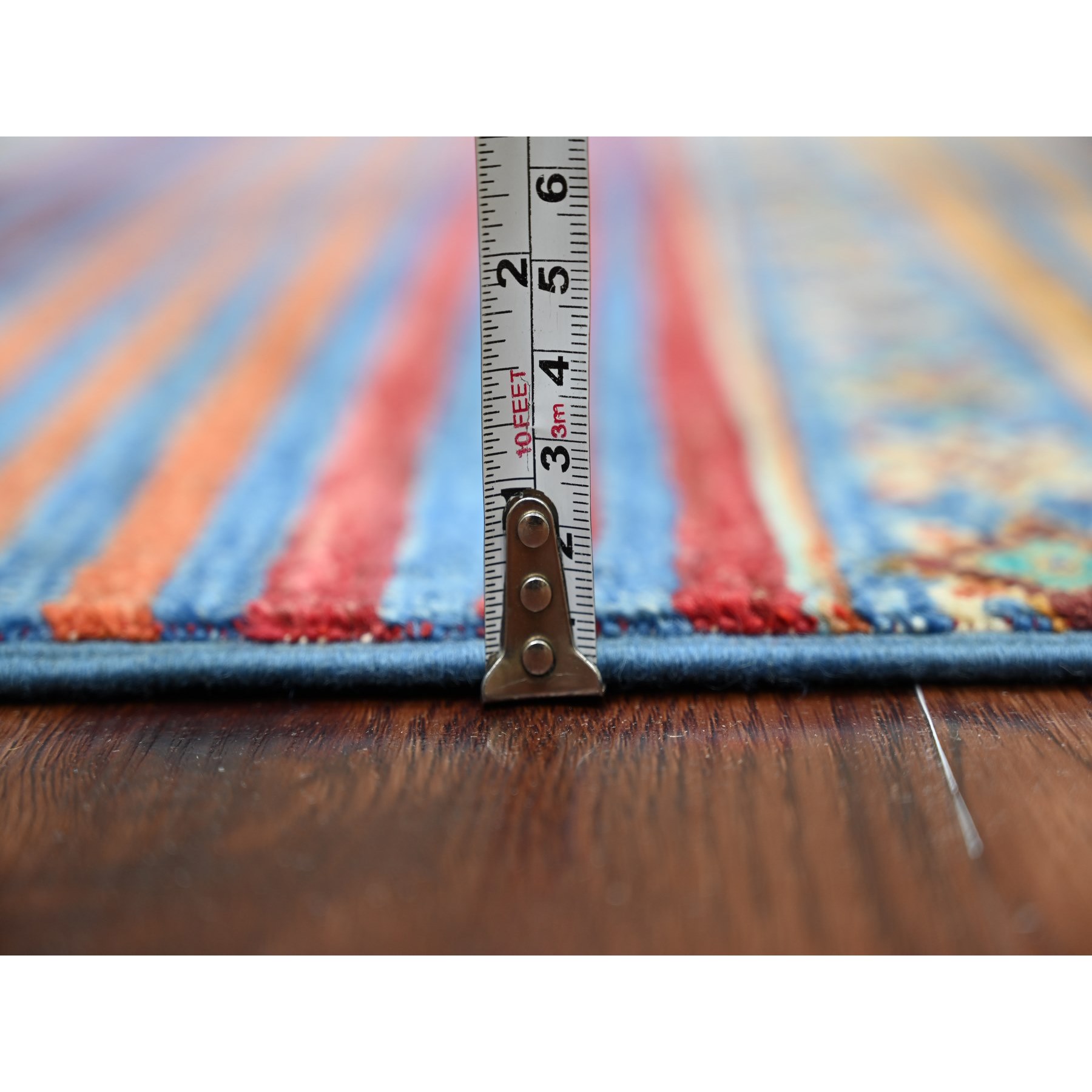 Tribal-Geometric-Hand-Knotted-Rug-110005