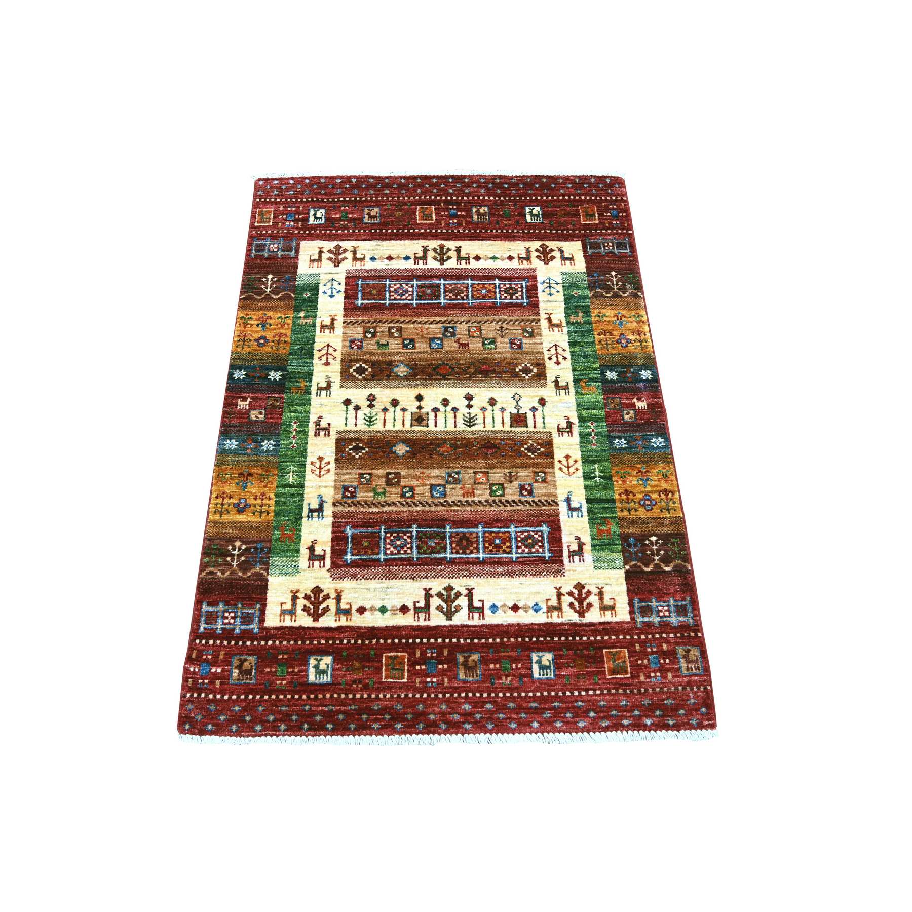 Tribal-Geometric-Hand-Knotted-Rug-110010