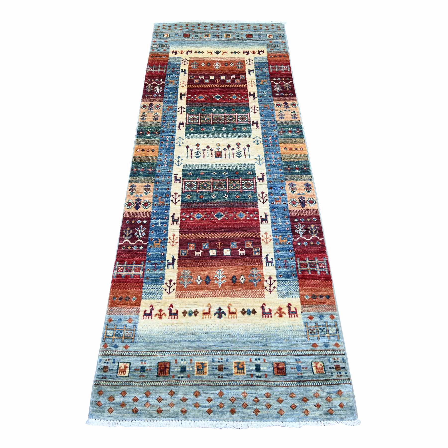 Tribal-Geometric-Hand-Knotted-Rug-110180