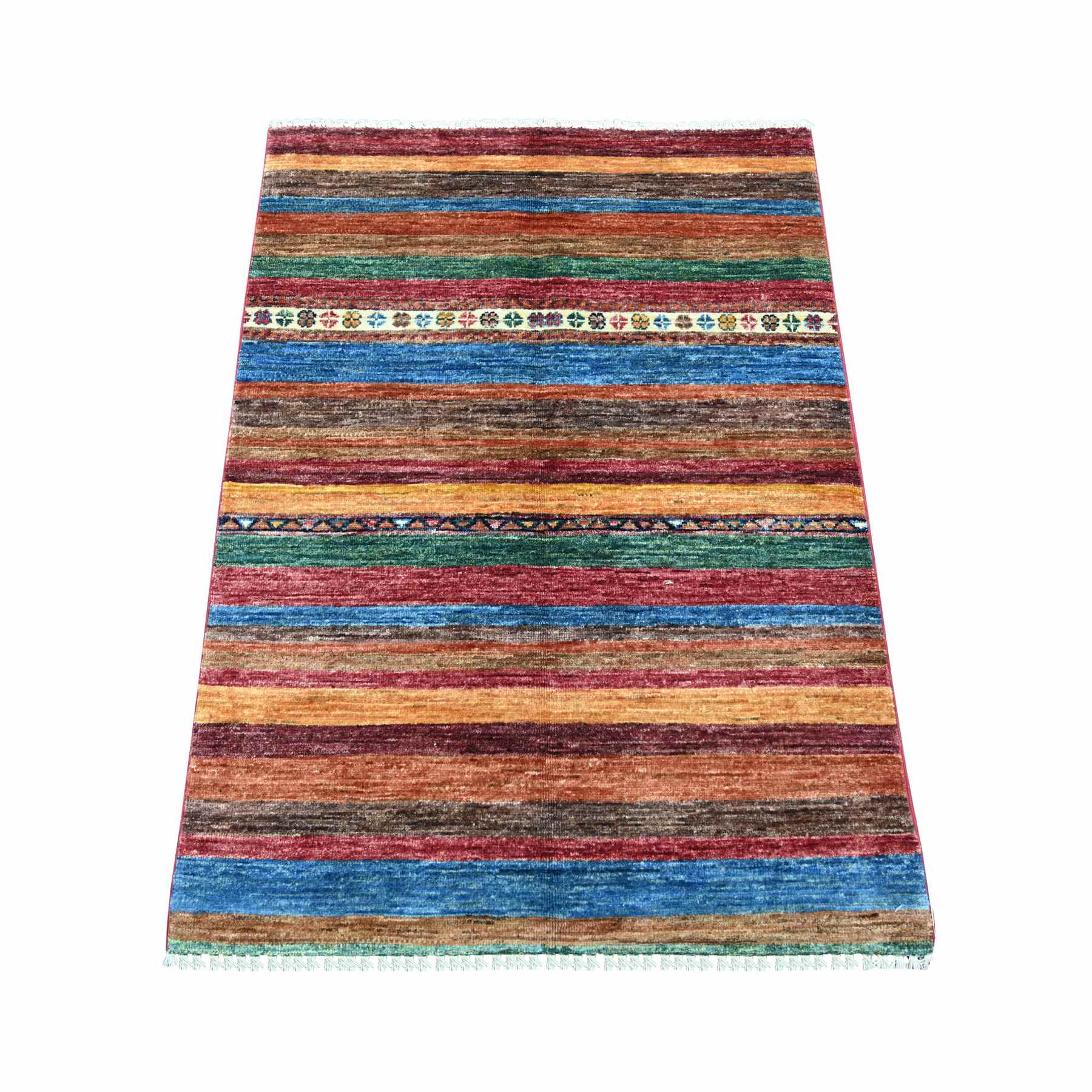 Tribal-Geometric-Hand-Knotted-Rug-110190